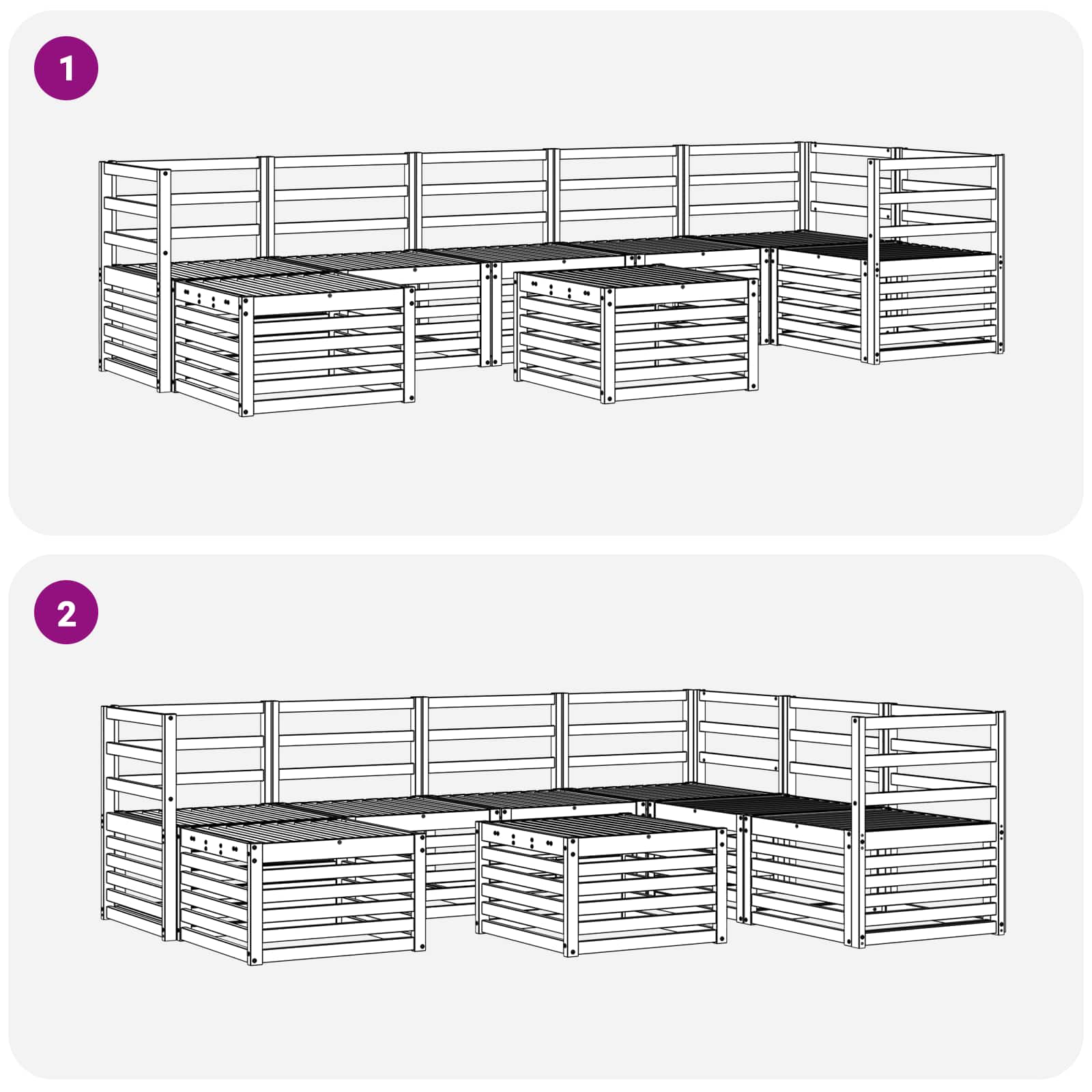 Ensemble de canapés d'extérieur 8 pcs Naturel - XIOS
