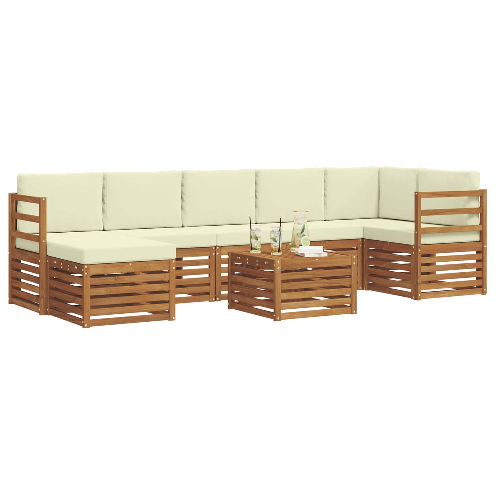 Ensemble de canapés d'extérieur 8 pcs Naturel et Crème - XIOS