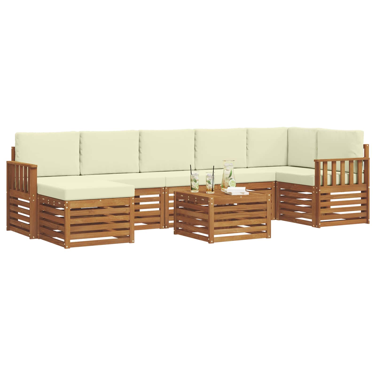 Ensemble de canapés d'extérieur 8 pcs Naturel et Crème - XIOS