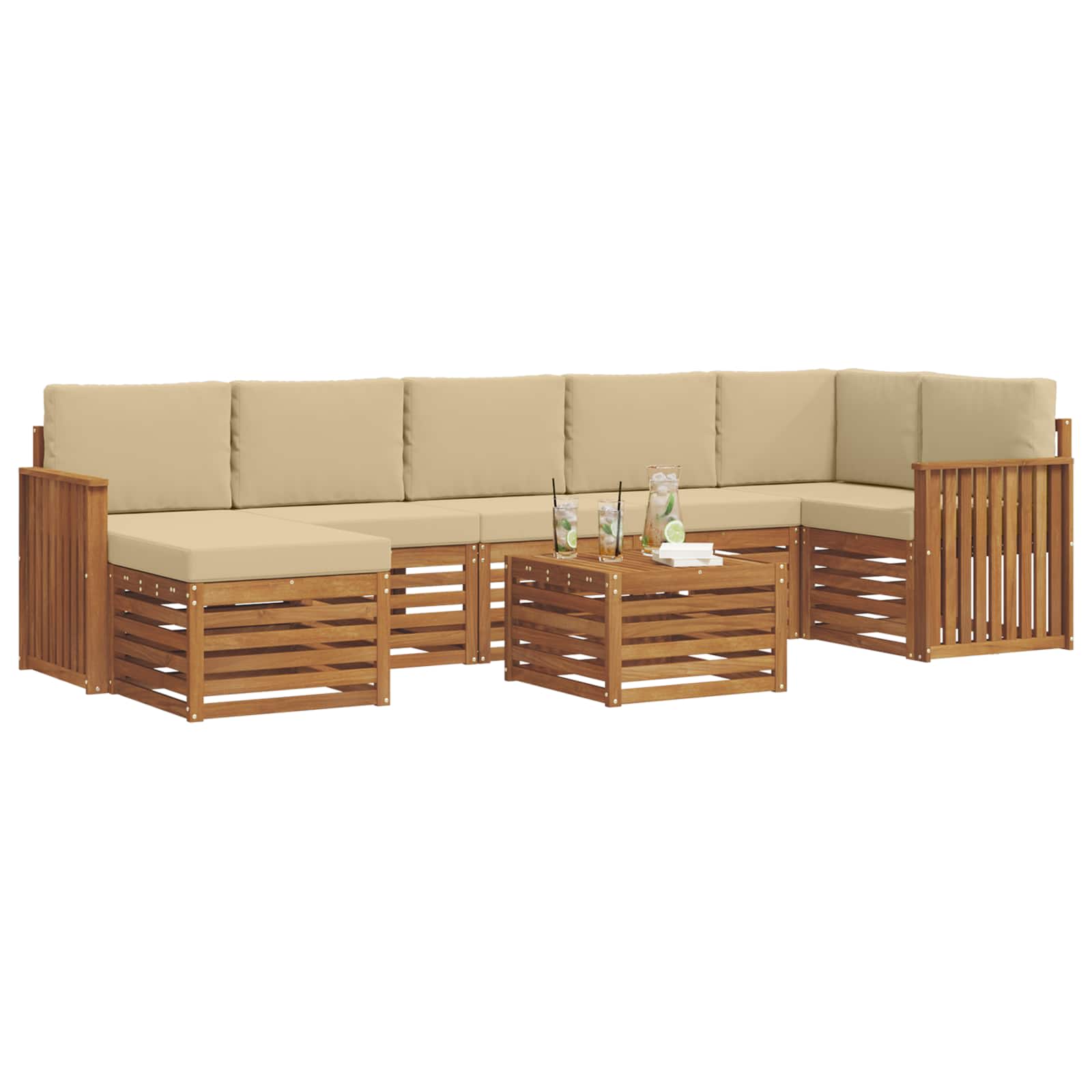 Ensemble de canapés d'extérieur 8 pcs Naturel et Beige - XIOS