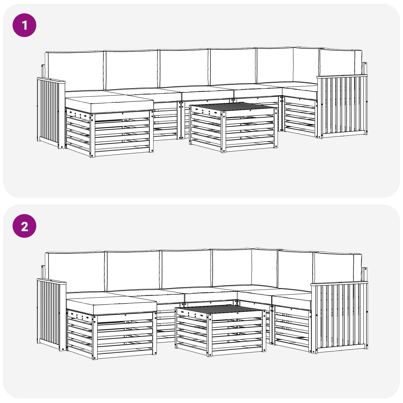 Ensemble de canapés d'extérieur 8 pcs Naturel et Beige - XIOS