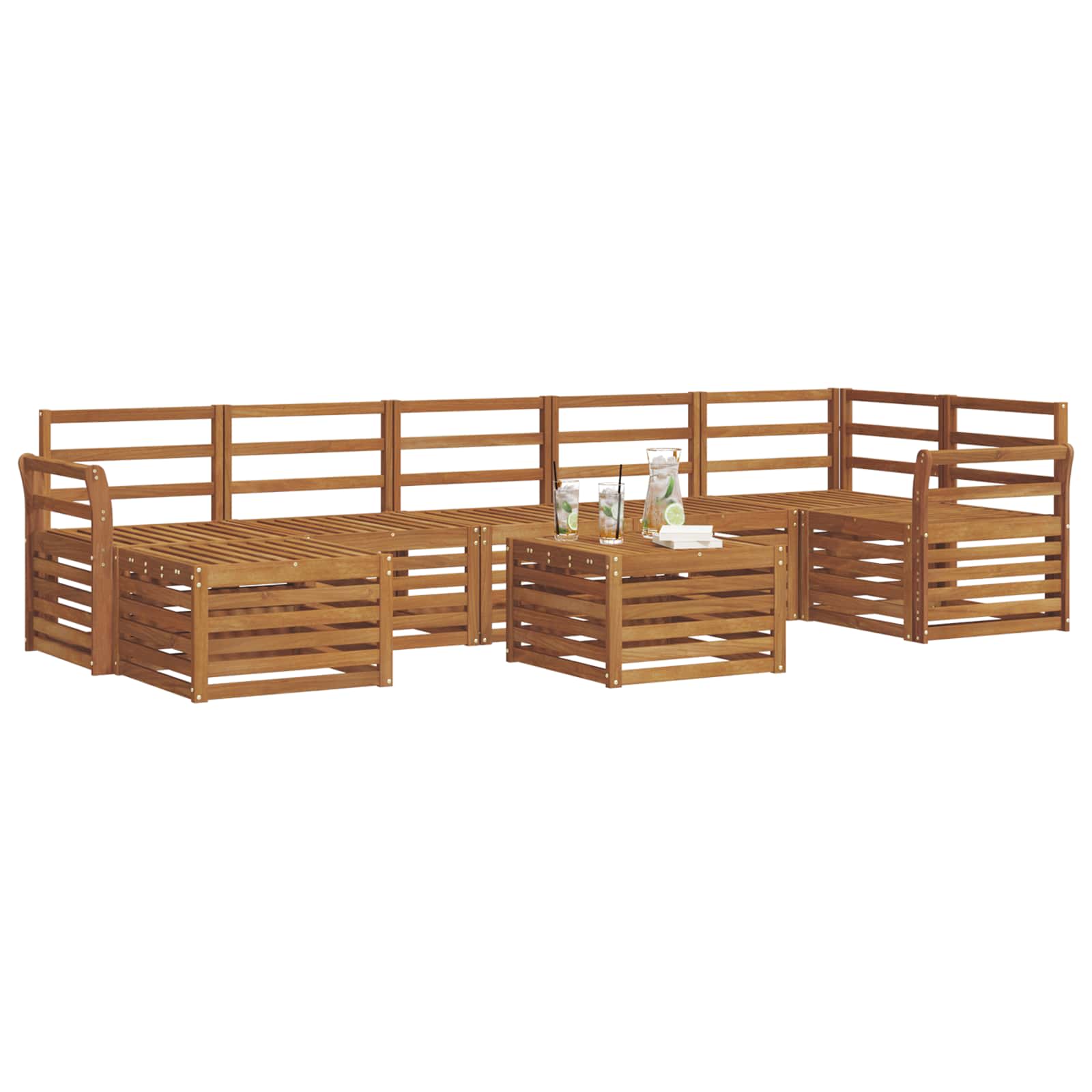 Ensemble de canapés d'extérieur 8 pcs Naturel - XIOS