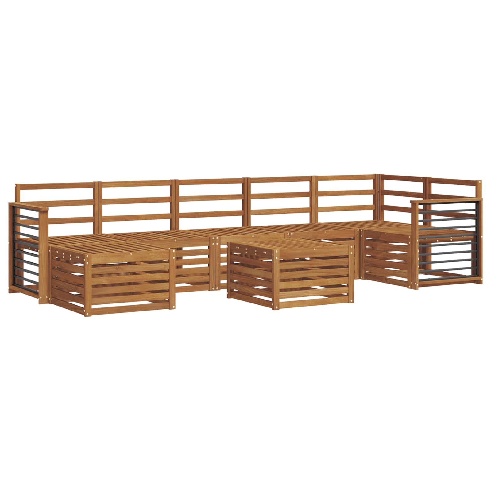 Ensembles de canapés 8 pcs Naturel Bois d'Acacia Massif - XIOS