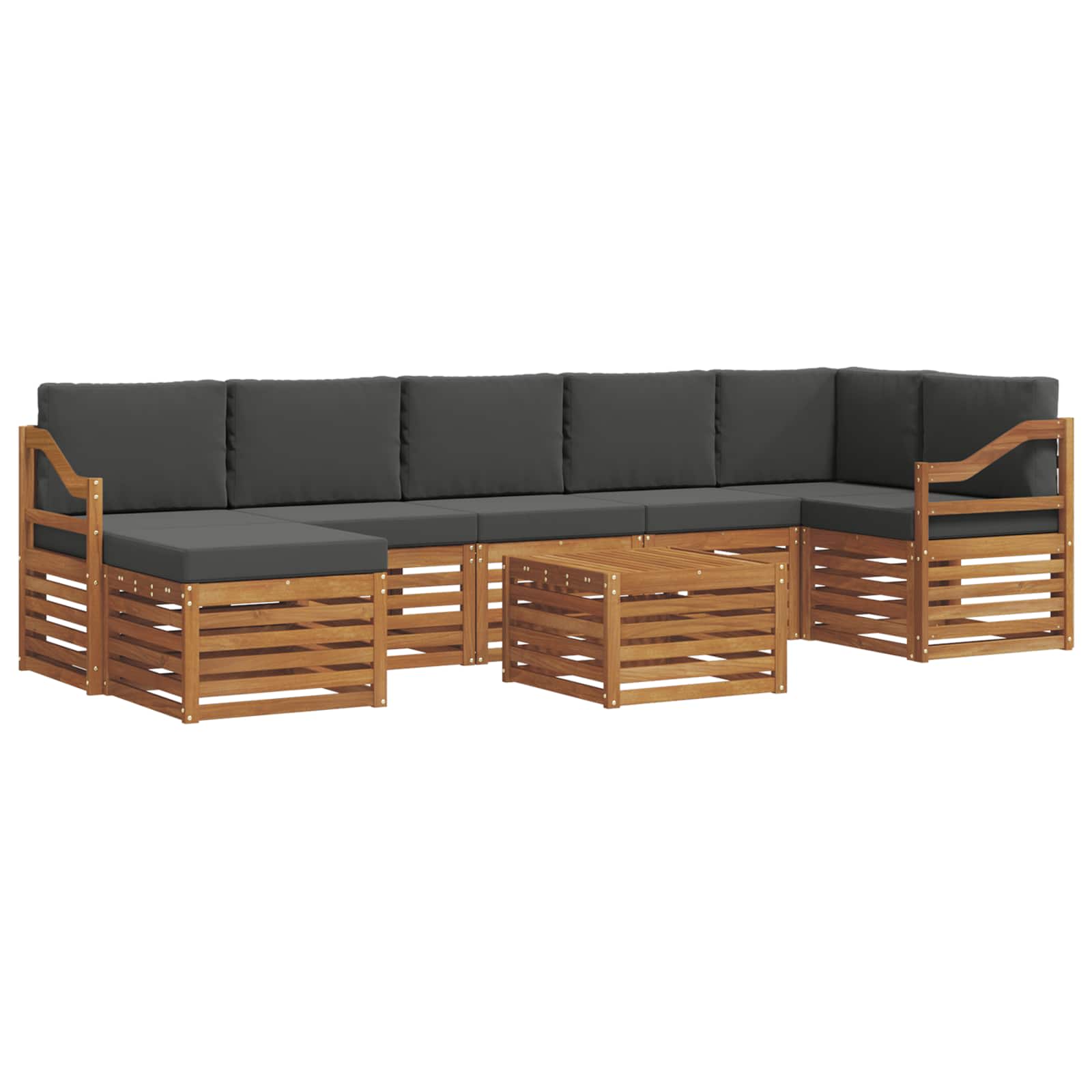 Ensemble de canapés d'extérieur 8 pcs Naturel et Anthracite - XIOS