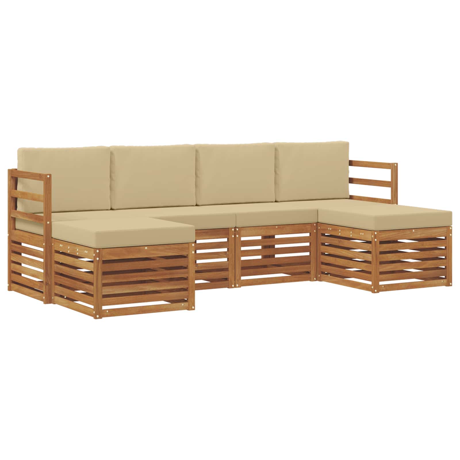 Ensembles de canapés avec coussin 6 pcs Naturel et Beige - XIOS