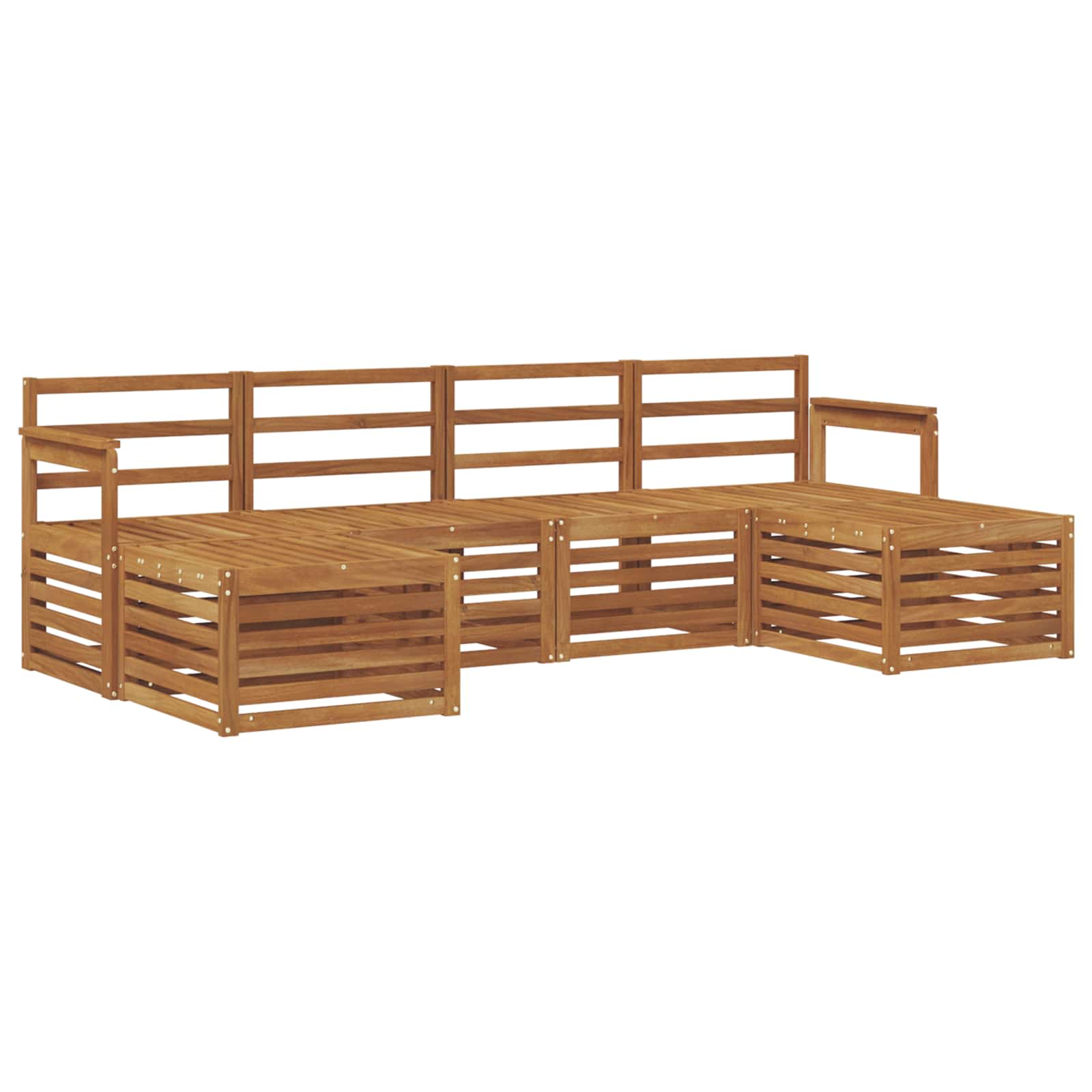 Ensembles de canapés 6 pcs Naturel Bois d'Acacia Massif - XIOS