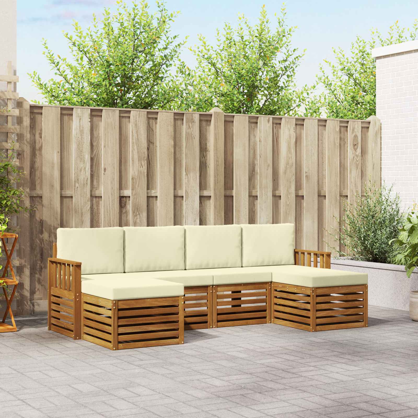 Ensembles de canapés avec coussin 6 pcs Naturel et Crème - XIOS