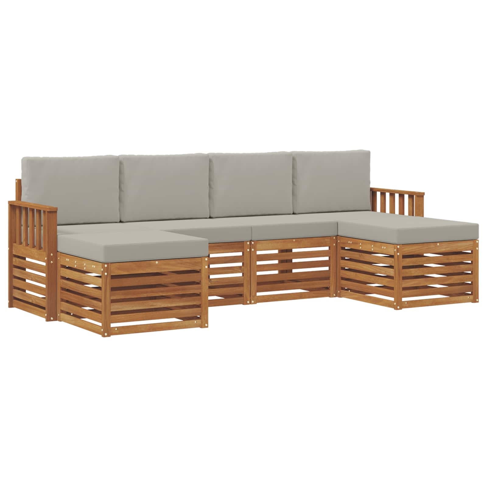 Ensembles de canapés avec coussin 6 pcs Gris Naturel et Clair - XIOS