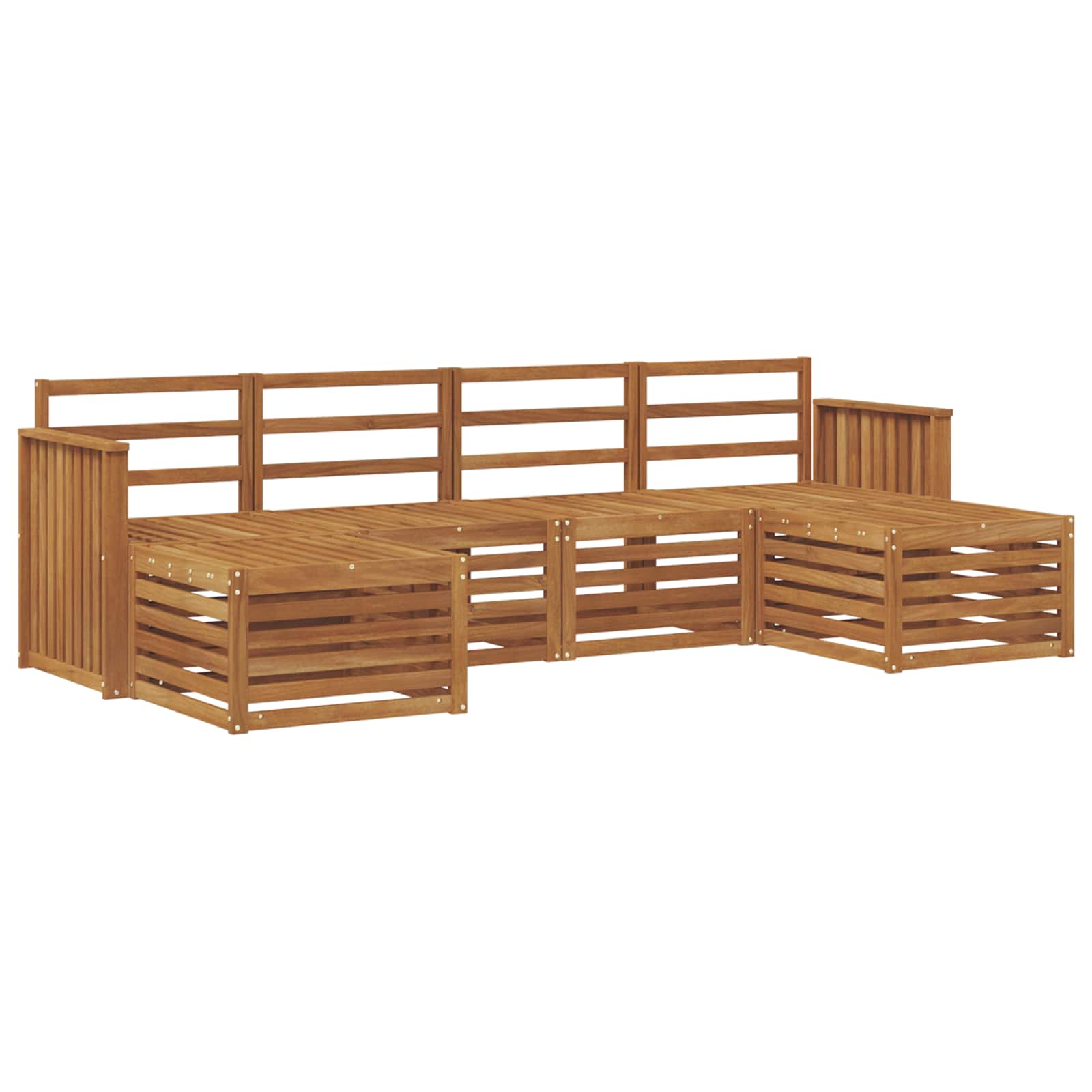 Ensembles de canapés 6 pcs Naturel Bois d'Acacia Massif - XIOS