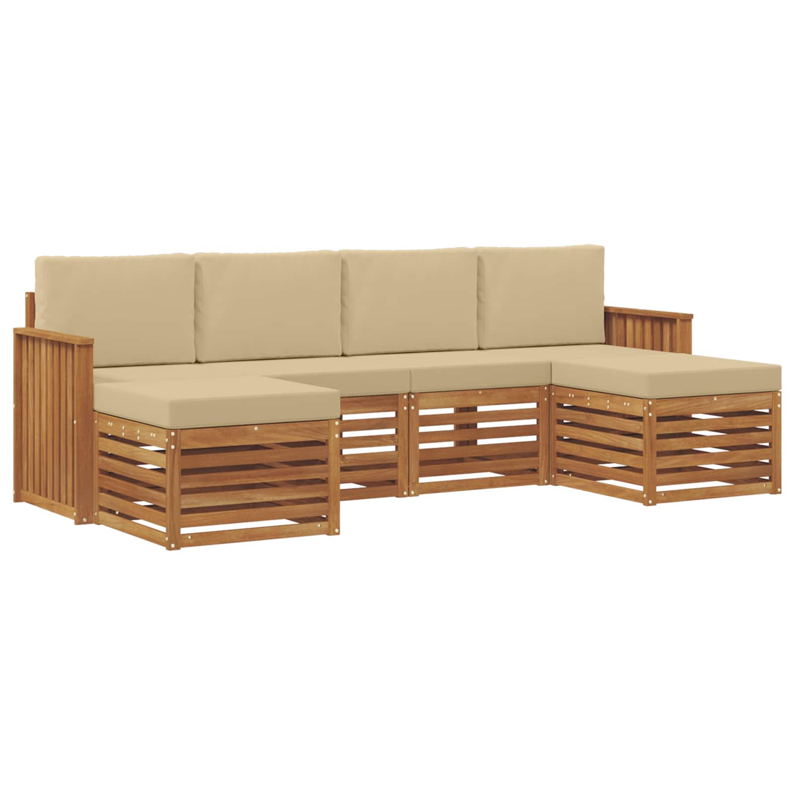 Ensembles de canapés avec coussin 6 pcs Naturel et Beige - XIOS
