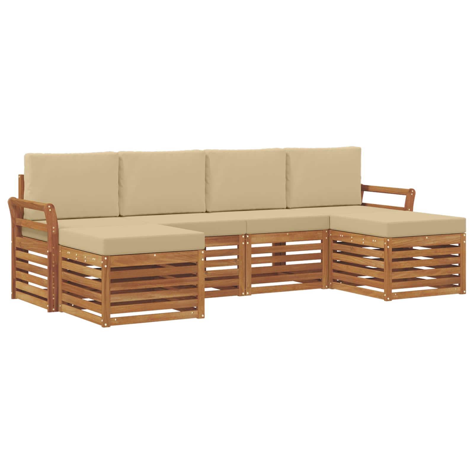 Ensembles de canapés avec coussin 6 pcs Naturel et Beige - XIOS