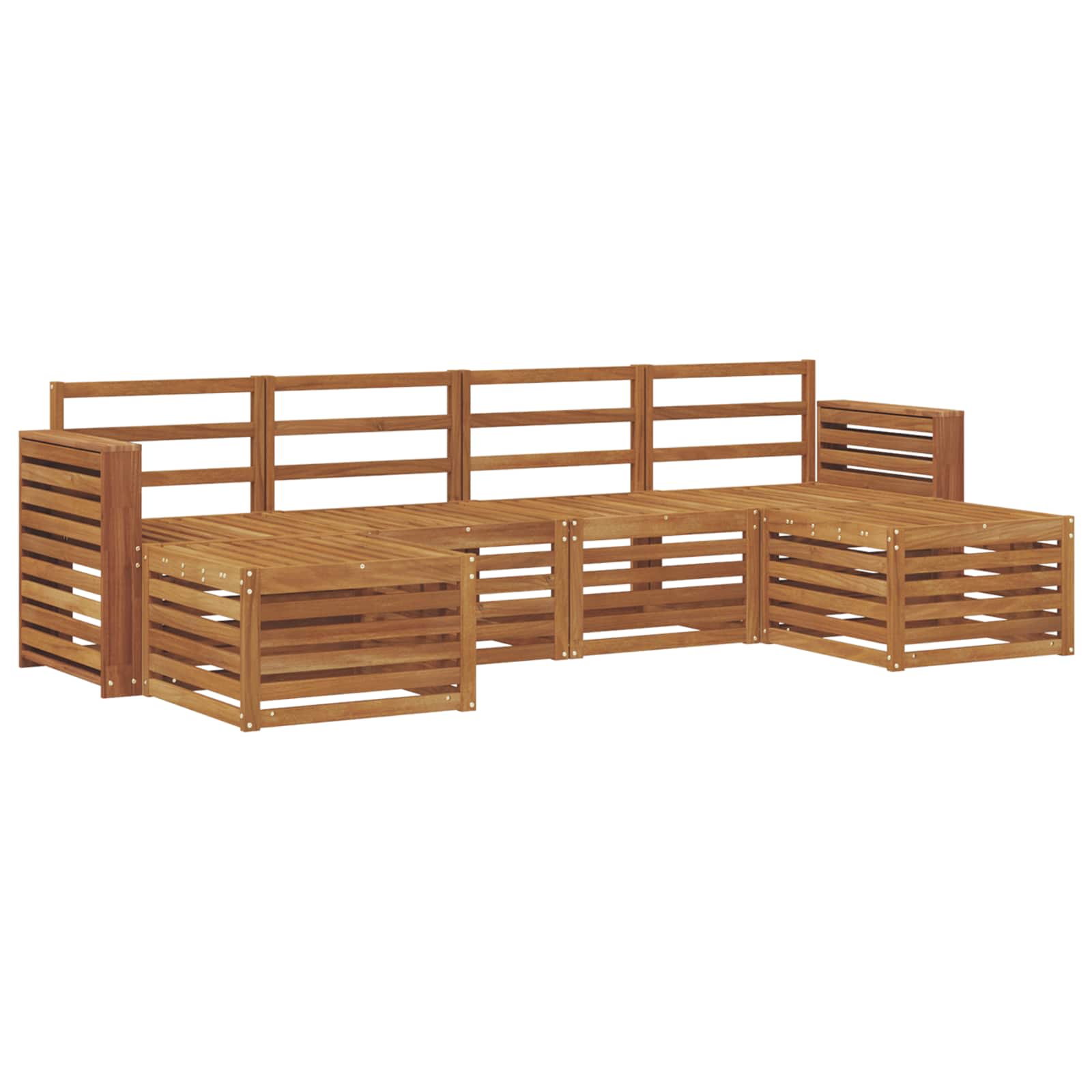Ensembles de canapés 6 pcs Naturel Bois d'Acacia Massif - XIOS