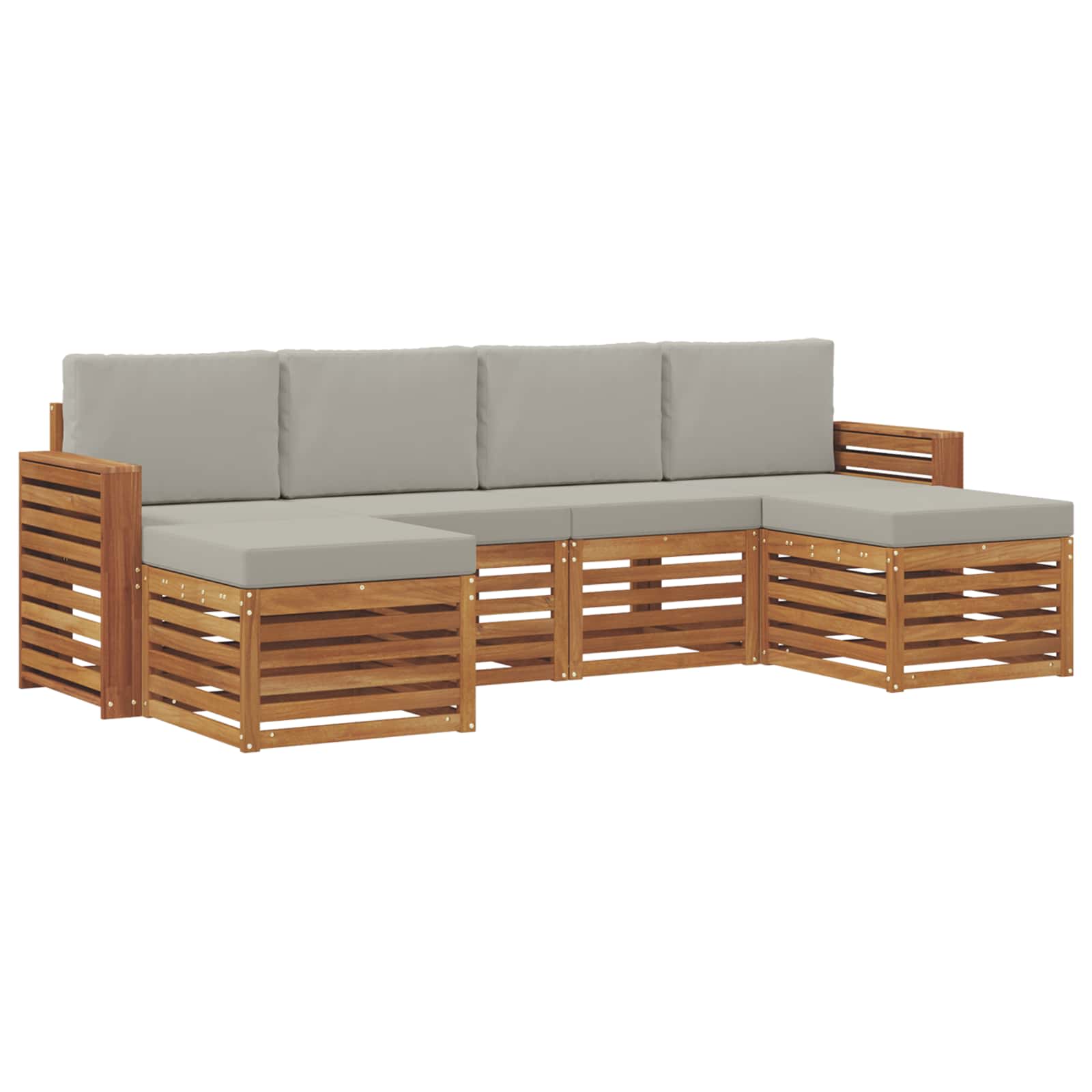 Ensembles de canapés avec coussin 6 pcs Gris Naturel et Clair - XIOS
