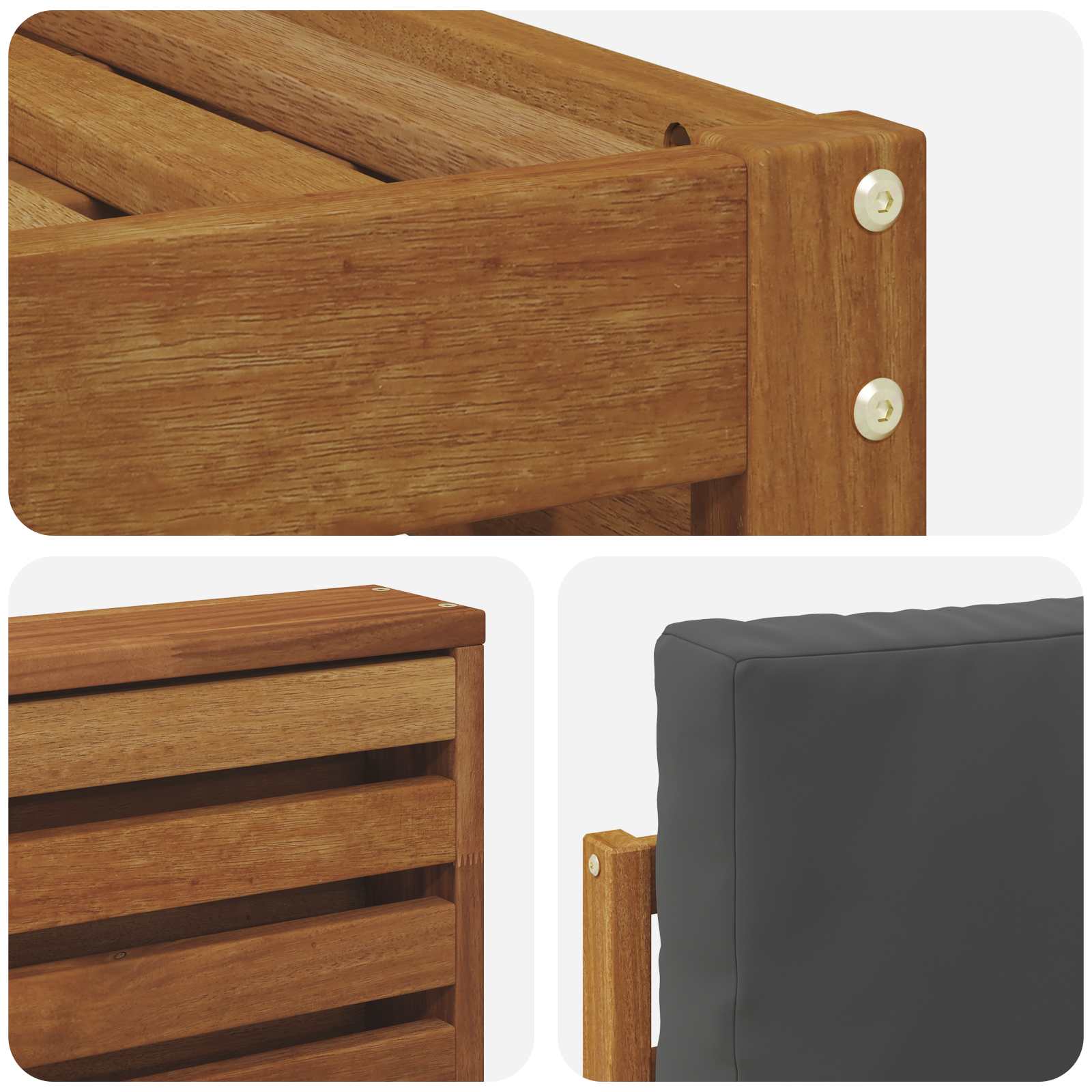 Ensembles de canapés avec coussin 6 pcs Naturel et Anthracite - XIOS