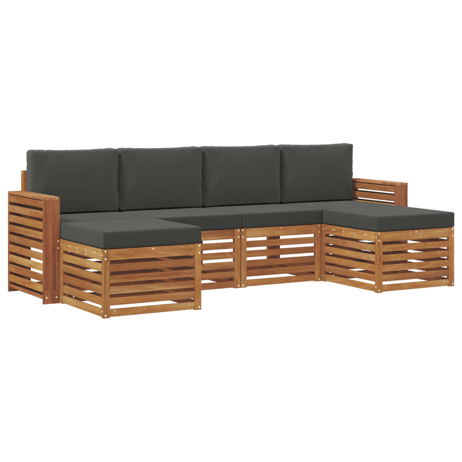 Ensembles de canapés avec coussin 6 pcs Naturel et Anthracite - XIOS