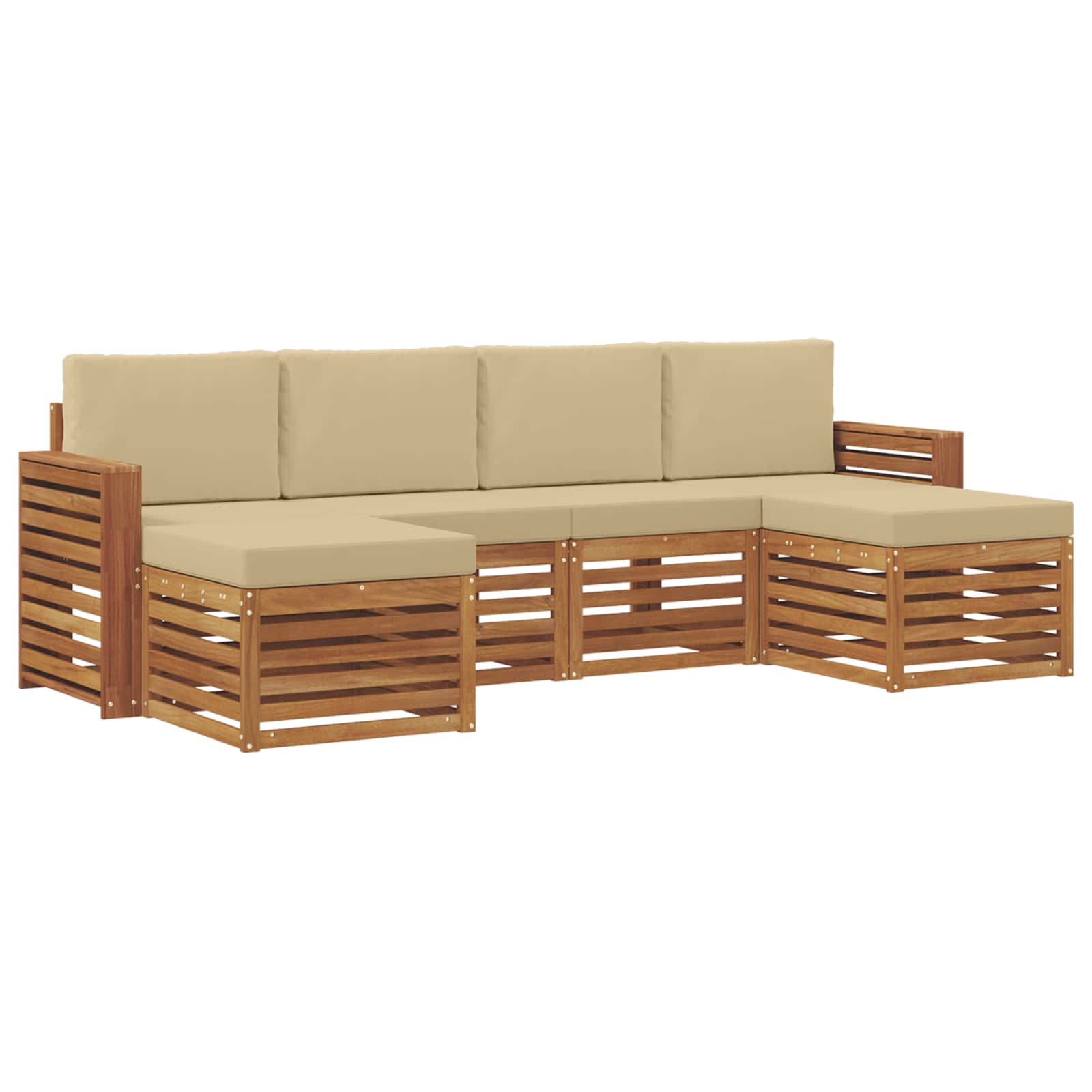 Ensembles de canapés avec coussin 6 pcs Naturel et Beige - XIOS