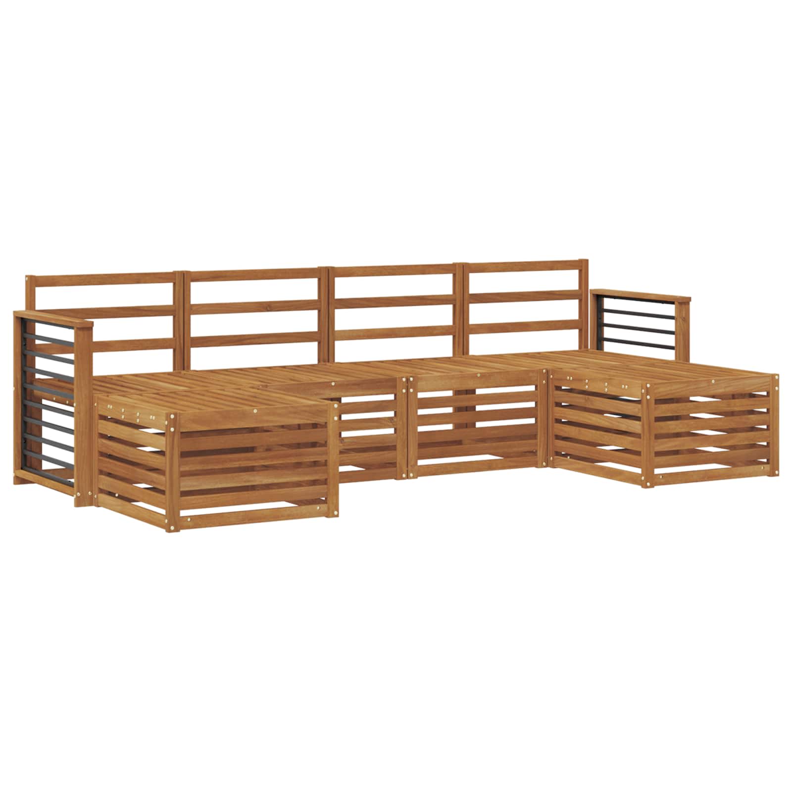 Ensembles de canapés 6 pcs Naturel Bois d'Acacia Massif
