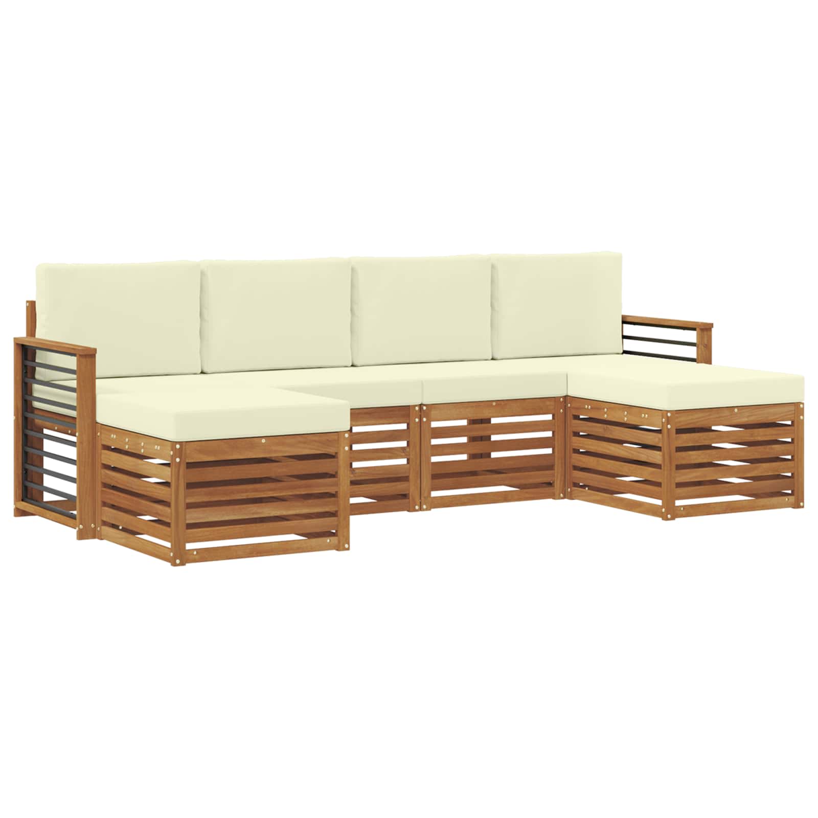 Ensembles de canapés avec coussin 6 pcs Naturel et Crème