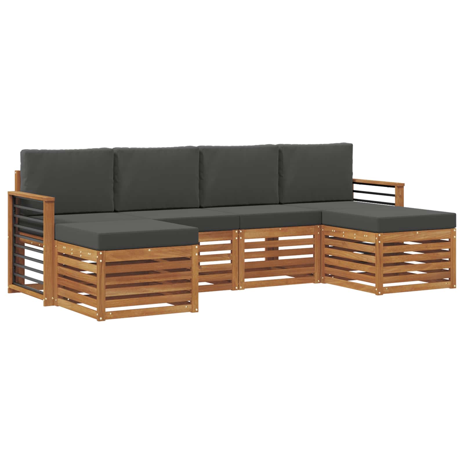 Ensembles de canapés avec coussin 6 pcs Naturel et Anthracite - XIOS