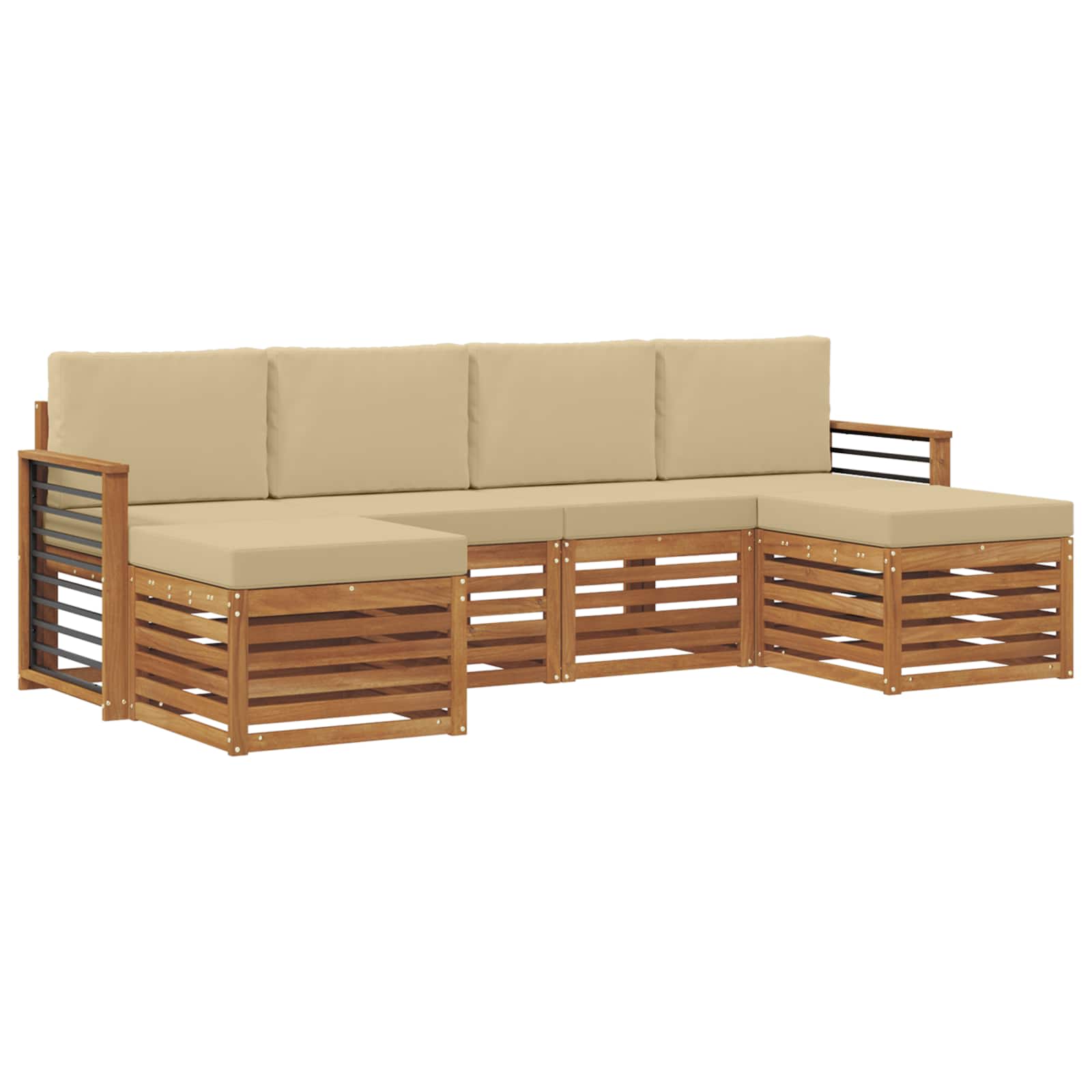 Ensembles de canapés avec coussin 6 pcs Naturel et Beige - XIOS