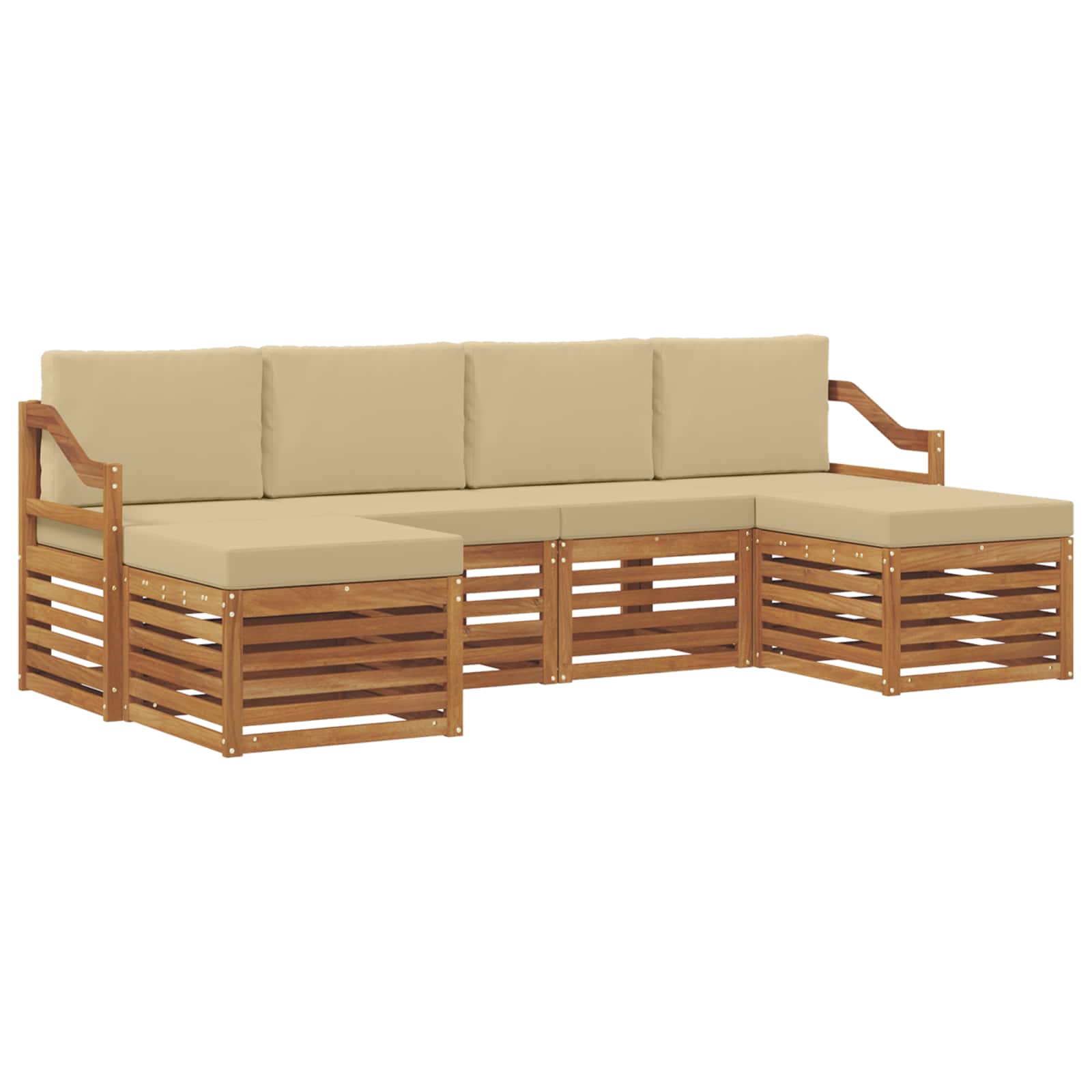 Ensembles de canapés avec coussin 6 pcs Naturel et Beige - XIOS