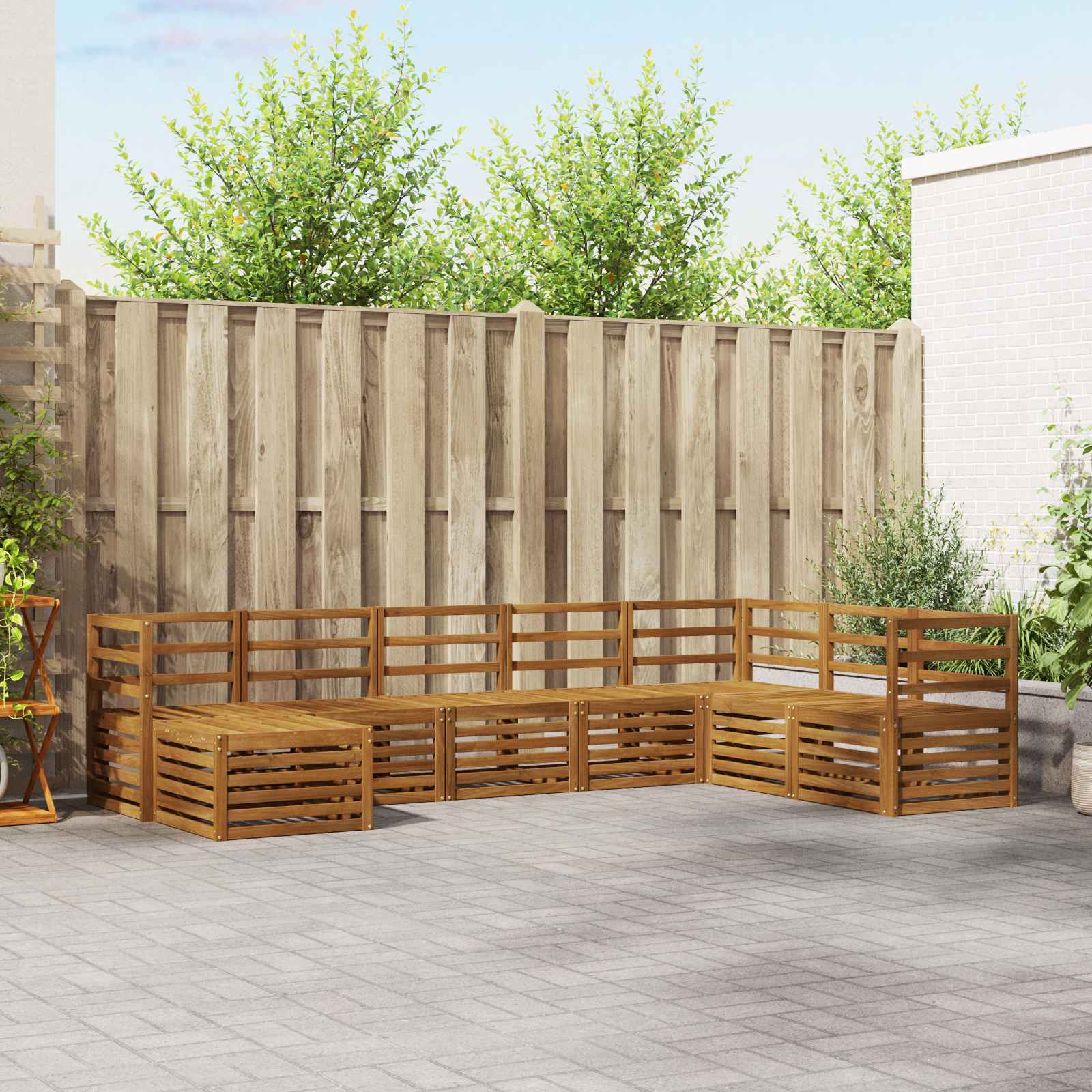 Ensembles de canapés 8 pcs Naturel Bois d'Acacia Massif - XIOS
