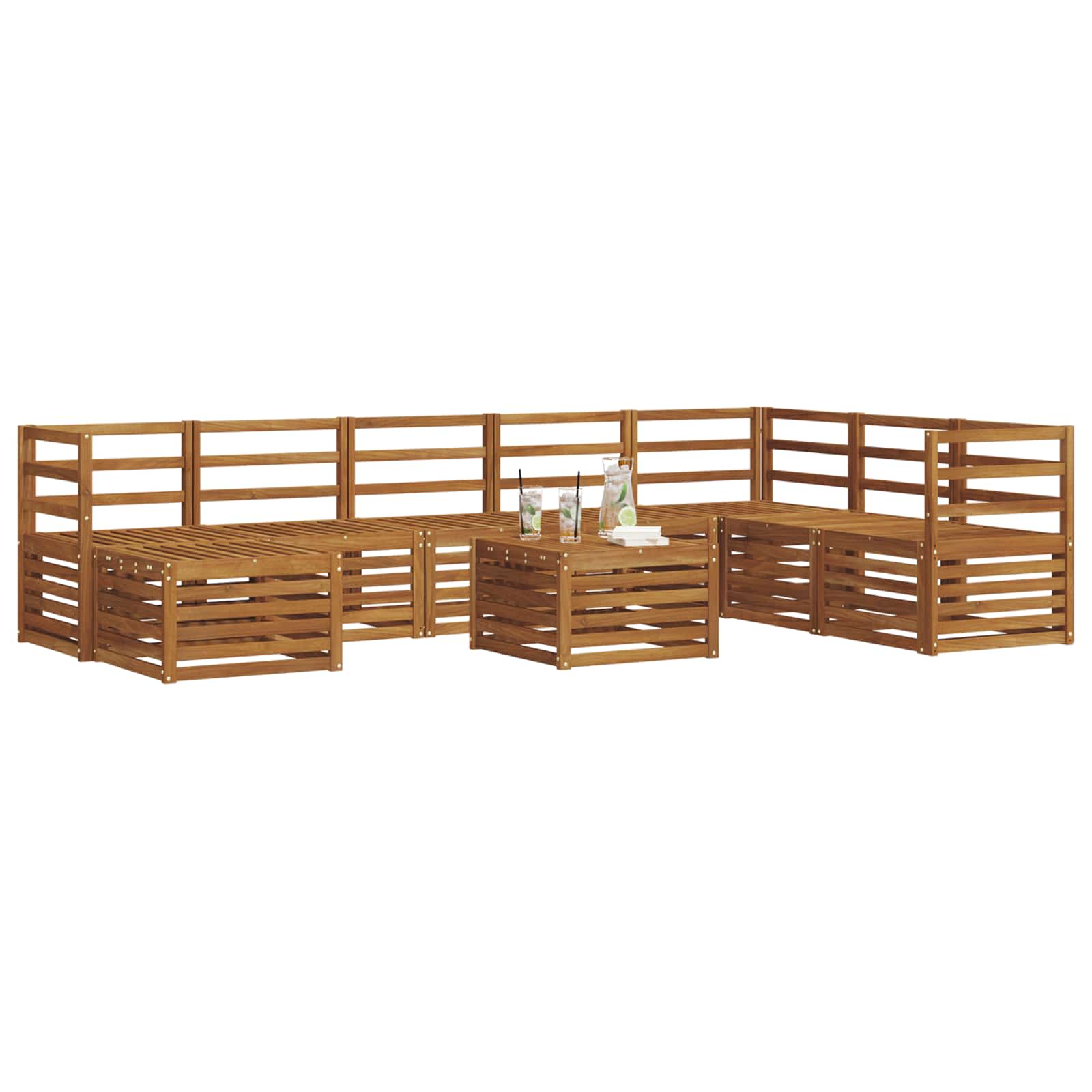 Ensemble de canapés d'extérieur 9 pcs Naturel - XIOS