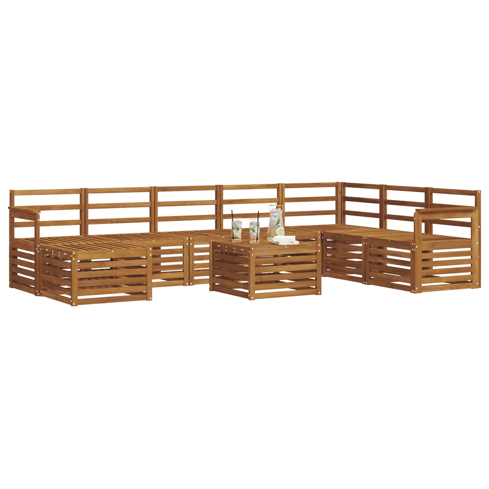 Ensemble de canapés d'extérieur 9 pcs Naturel - XIOS