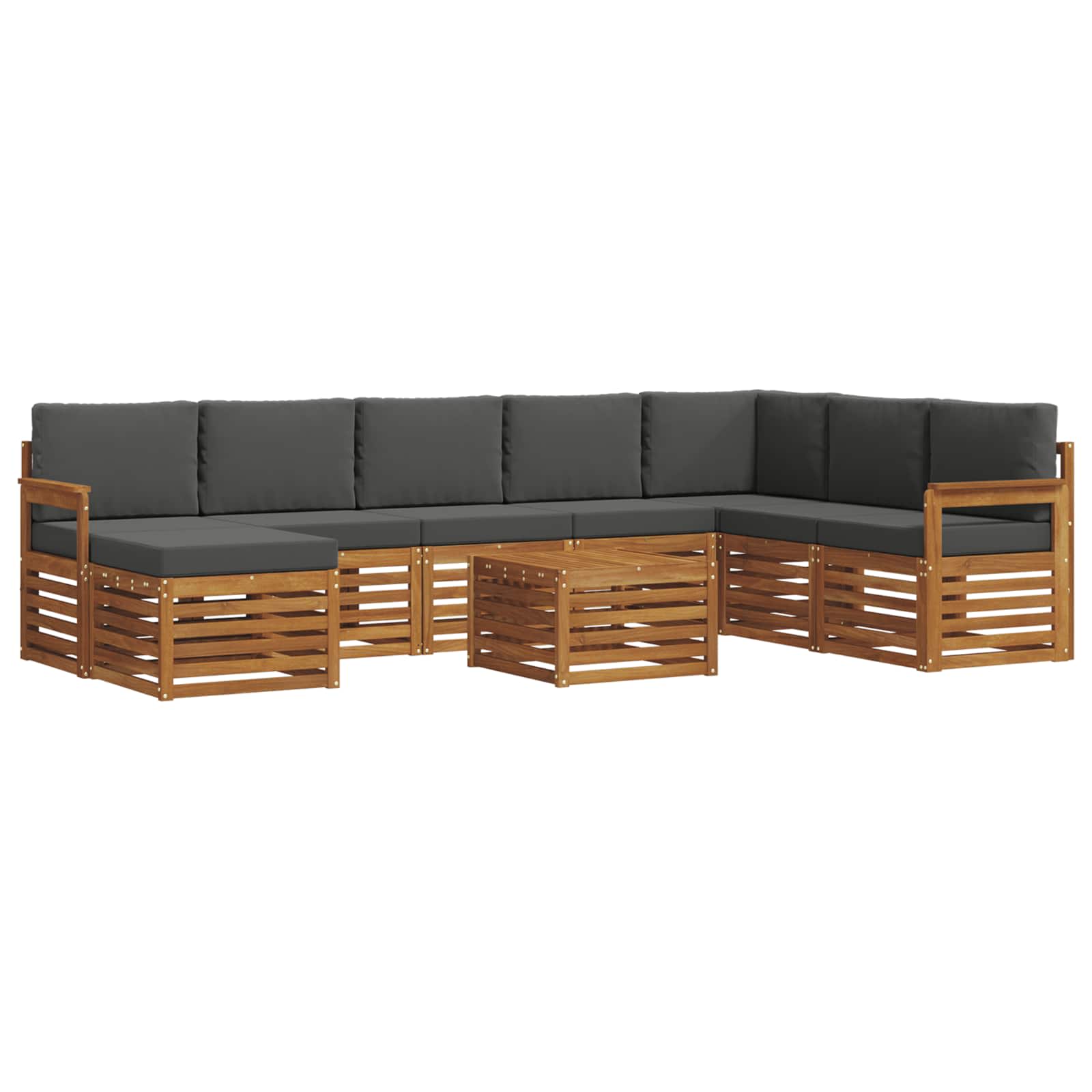 Ensemble de canapés d'extérieur 9 pcs Naturel et Anthracite - XIOS