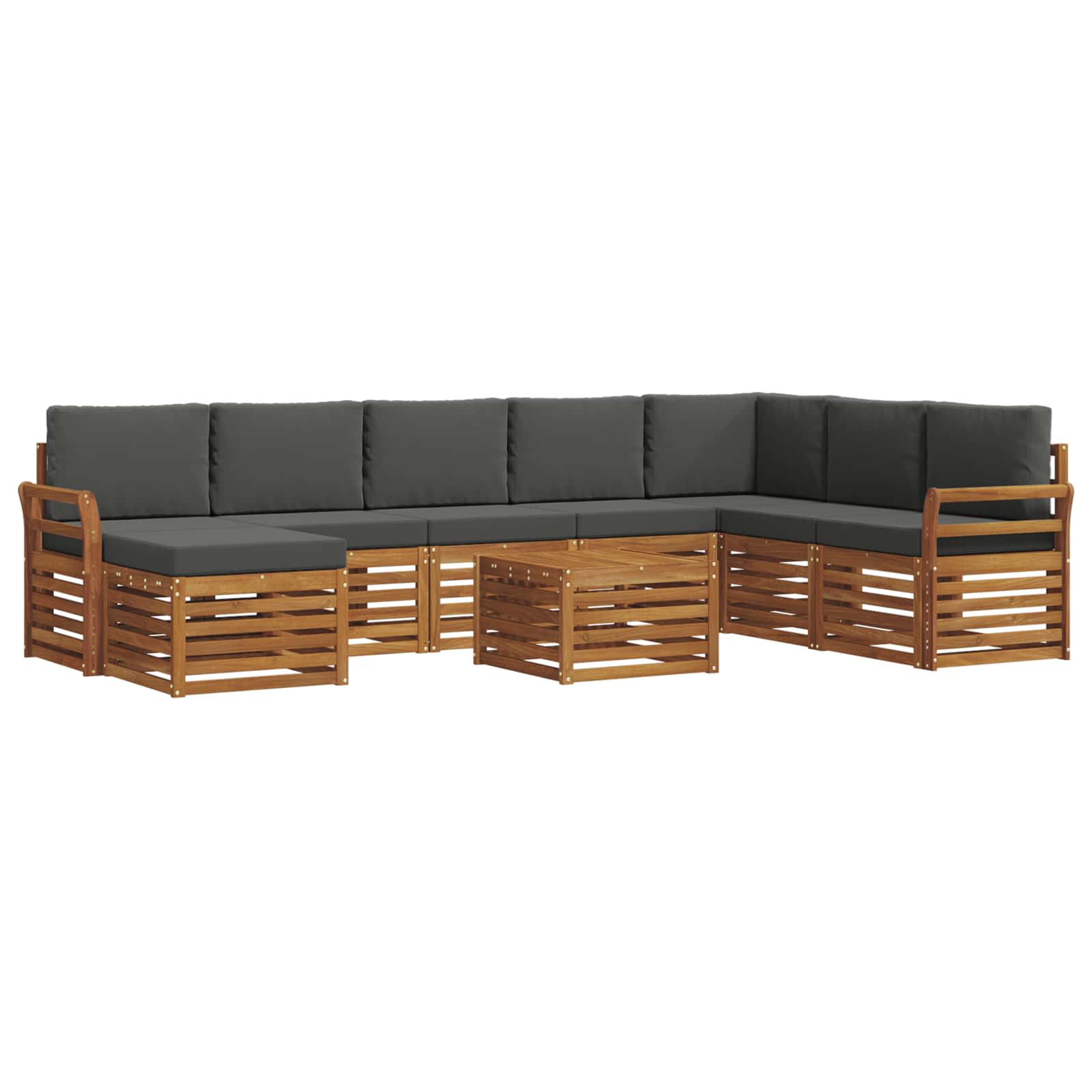 Ensemble de canapés d'extérieur 9 pcs Naturel et Anthracite - XIOS