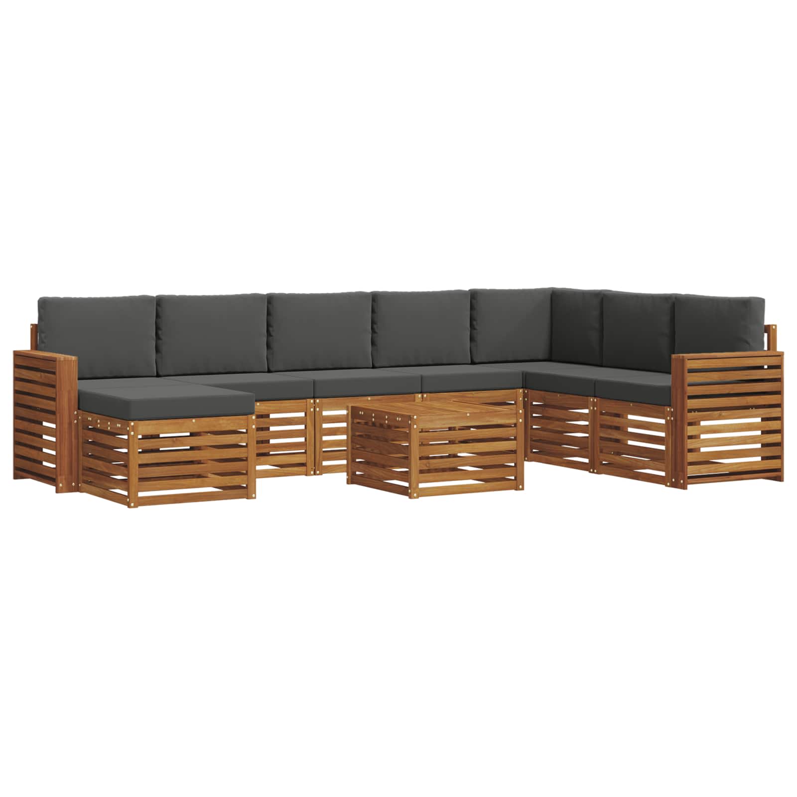 Ensemble de canapés d'extérieur 9 pcs Naturel et Anthracite - XIOS