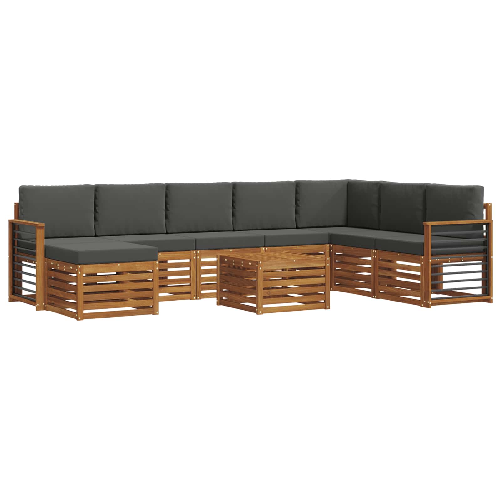 Ensemble de canapés d'extérieur 9 pcs Naturel et Anthracite - XIOS
