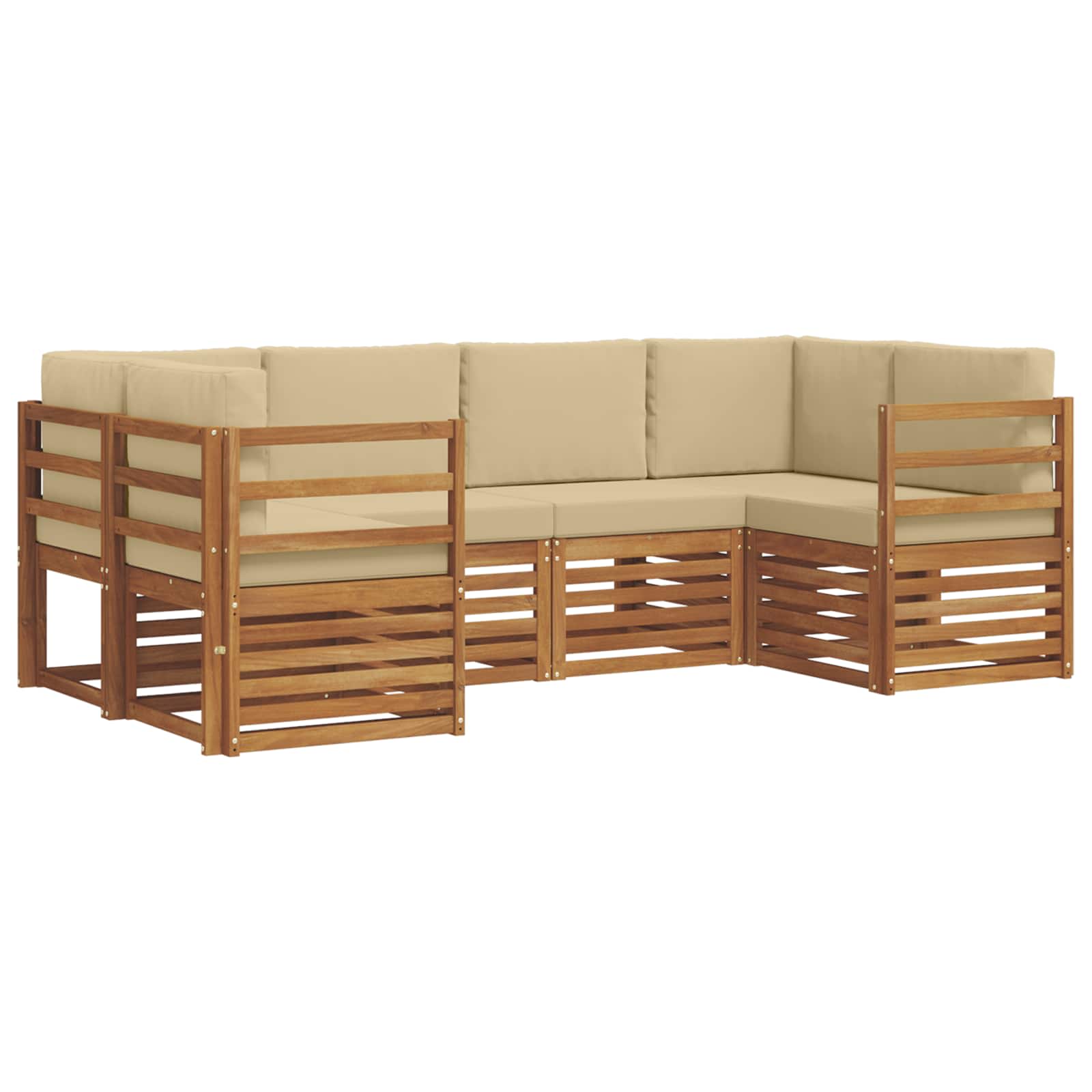 Ensemble de canapé d'angle avec coussin 6 pcs Naturel - XIOS