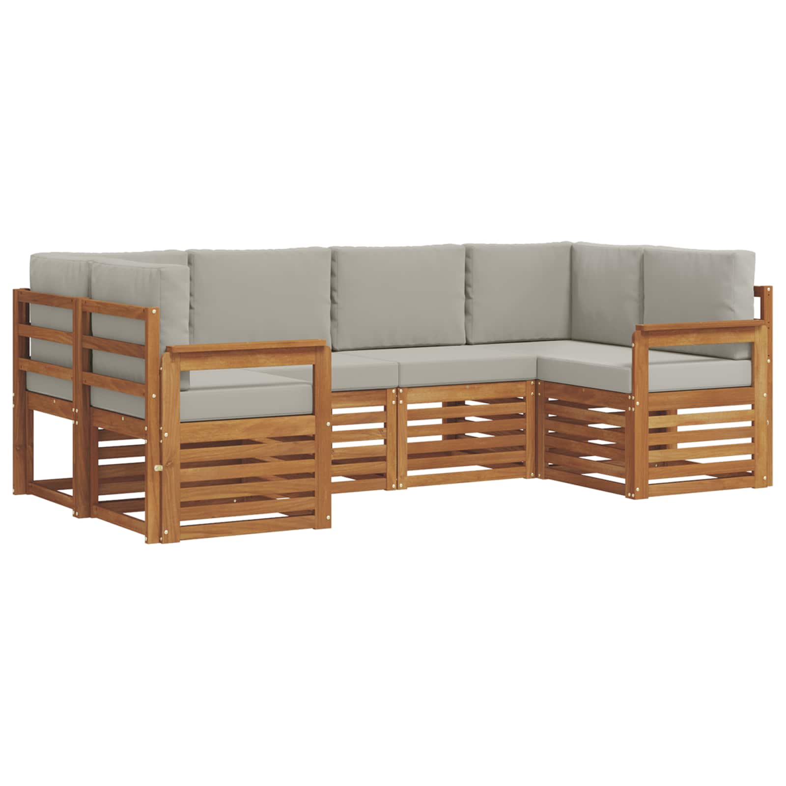Ensemble de canapé d'angle 6 pcs Gris Naturel et Clair - XIOS