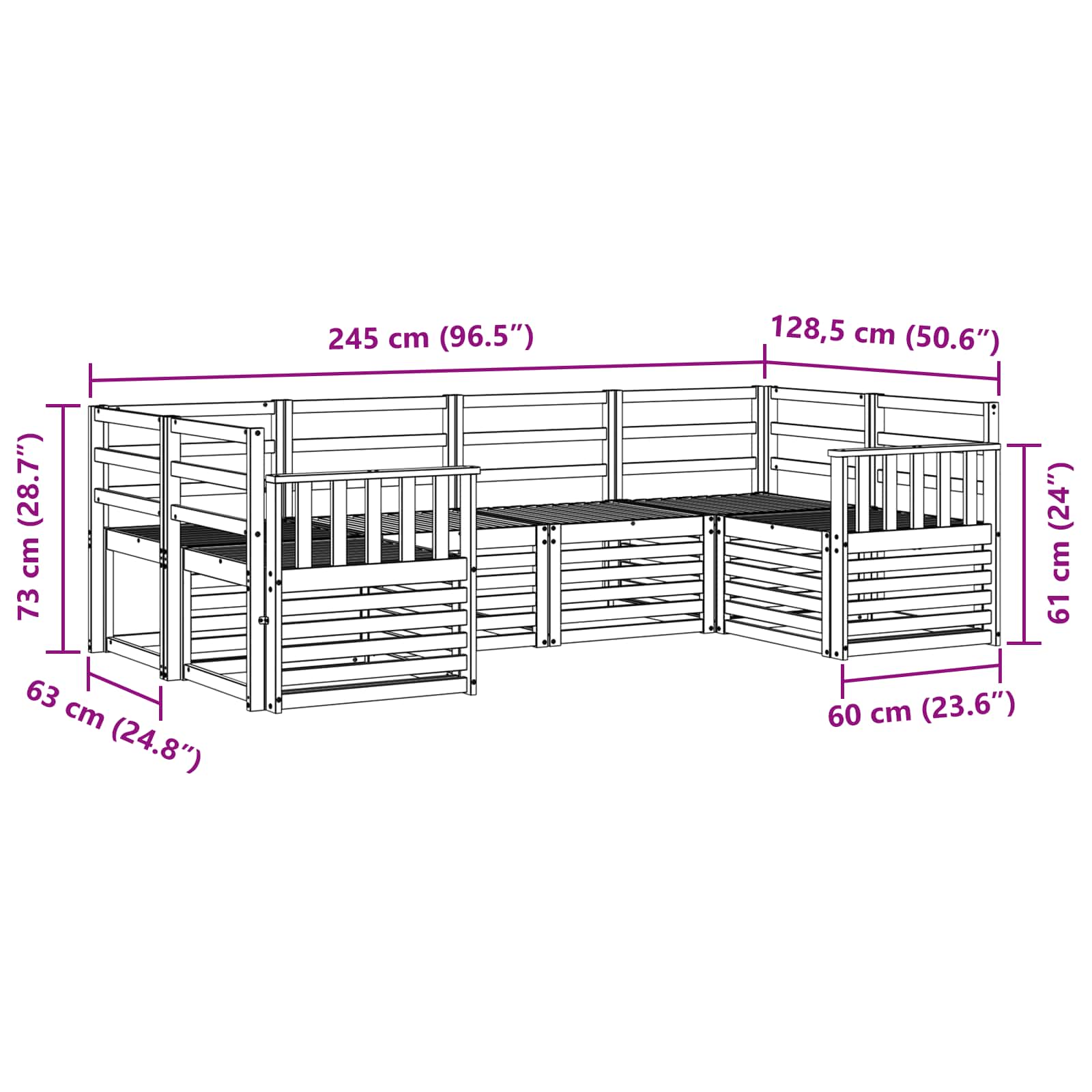 Ensemble de canapé d'angle 6 pcs Naturel - XIOS
