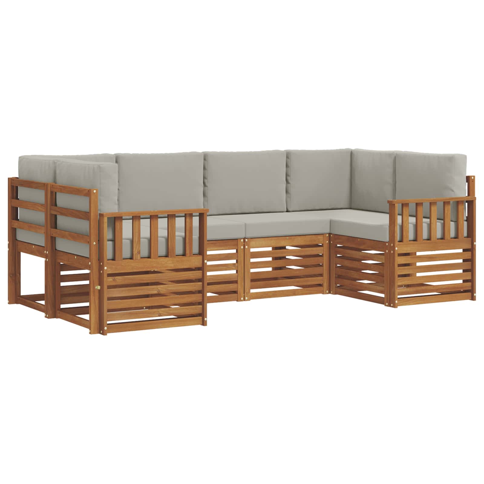 Ensemble de canapé d'angle 6 pcs Gris Naturel et Clair - XIOS