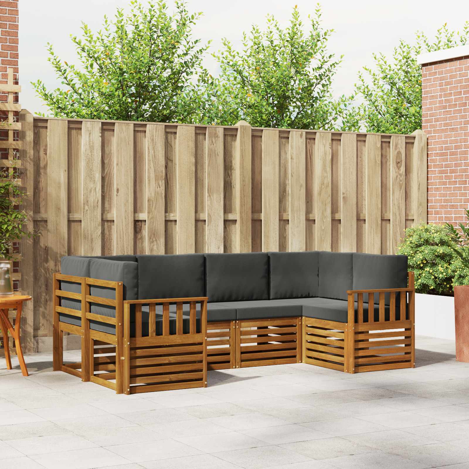 Ensemble de canapé d'angle 6 pcs Naturel et Anthracite - XIOS