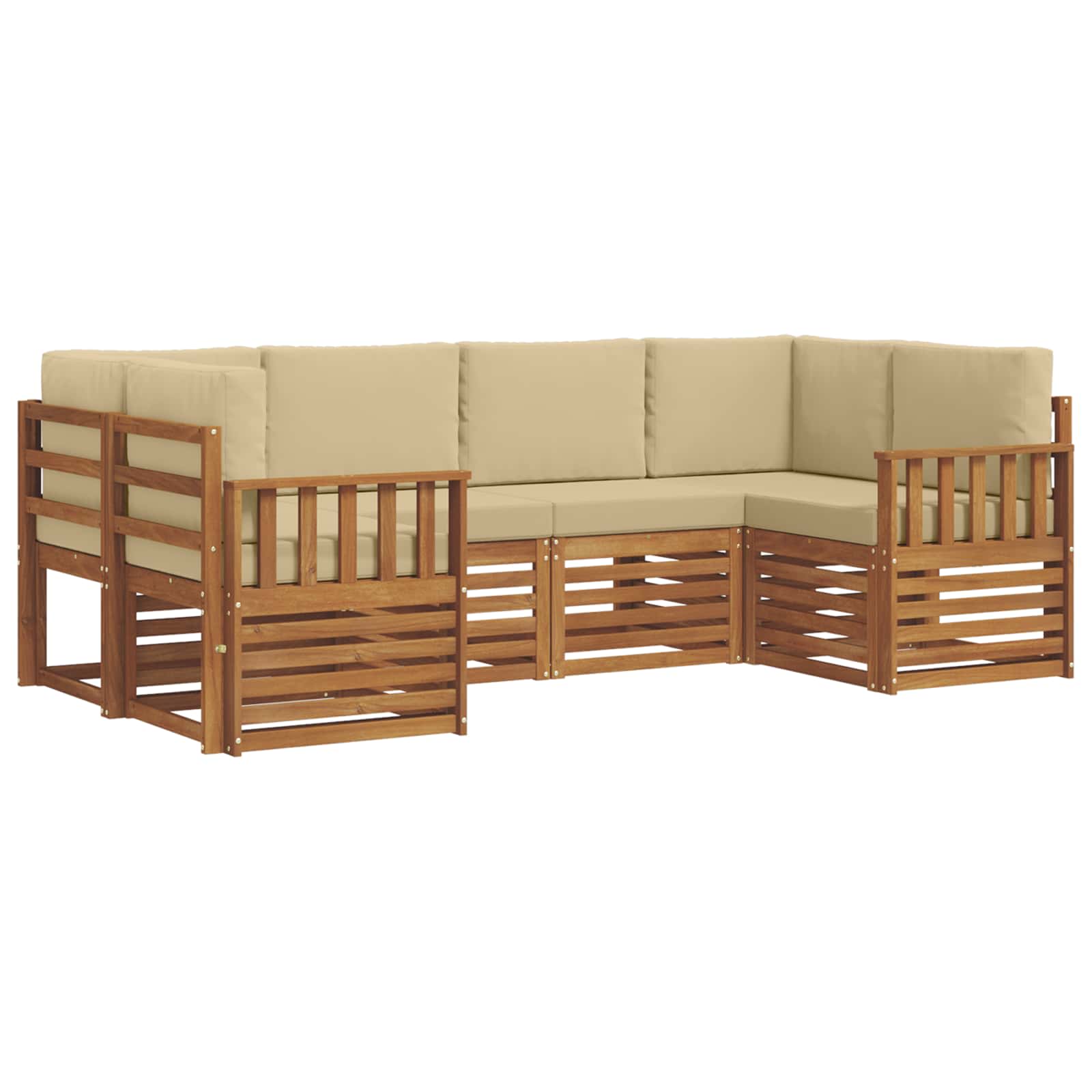 Ensemble de canapé d'angle avec coussin 6 pcs Naturel - XIOS