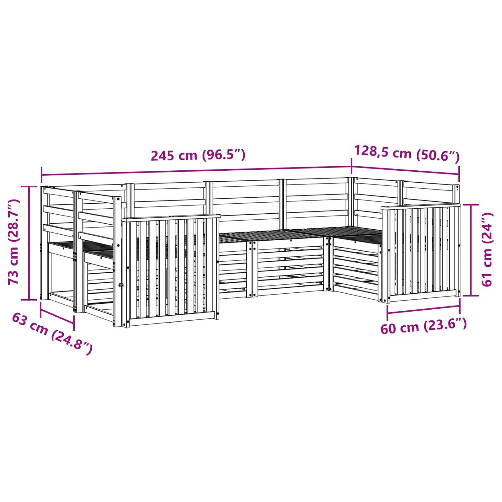 Ensemble de canapé d'angle 6 pcs Naturel - XIOS