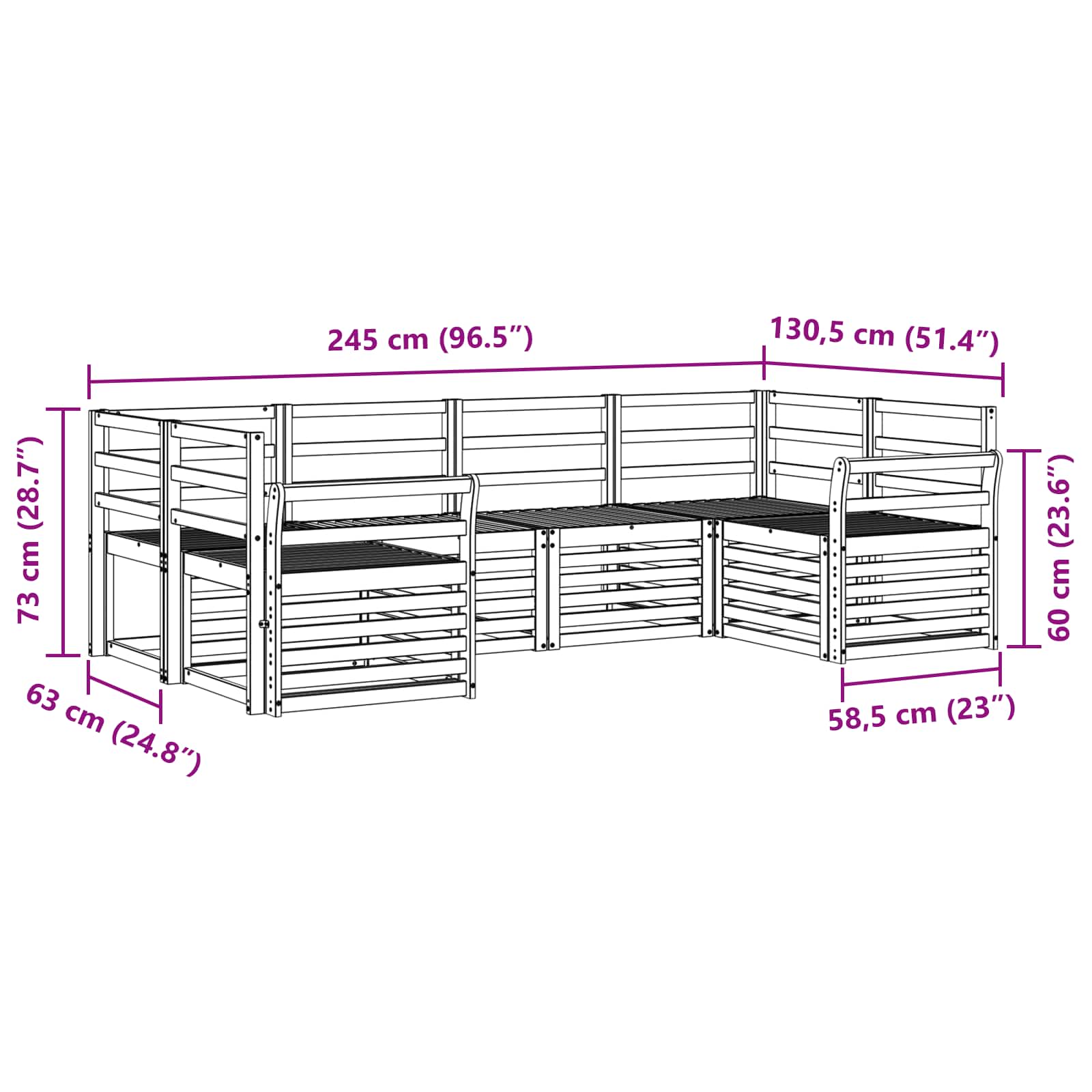 Ensemble de canapé d'angle 6 pcs Naturel - XIOS