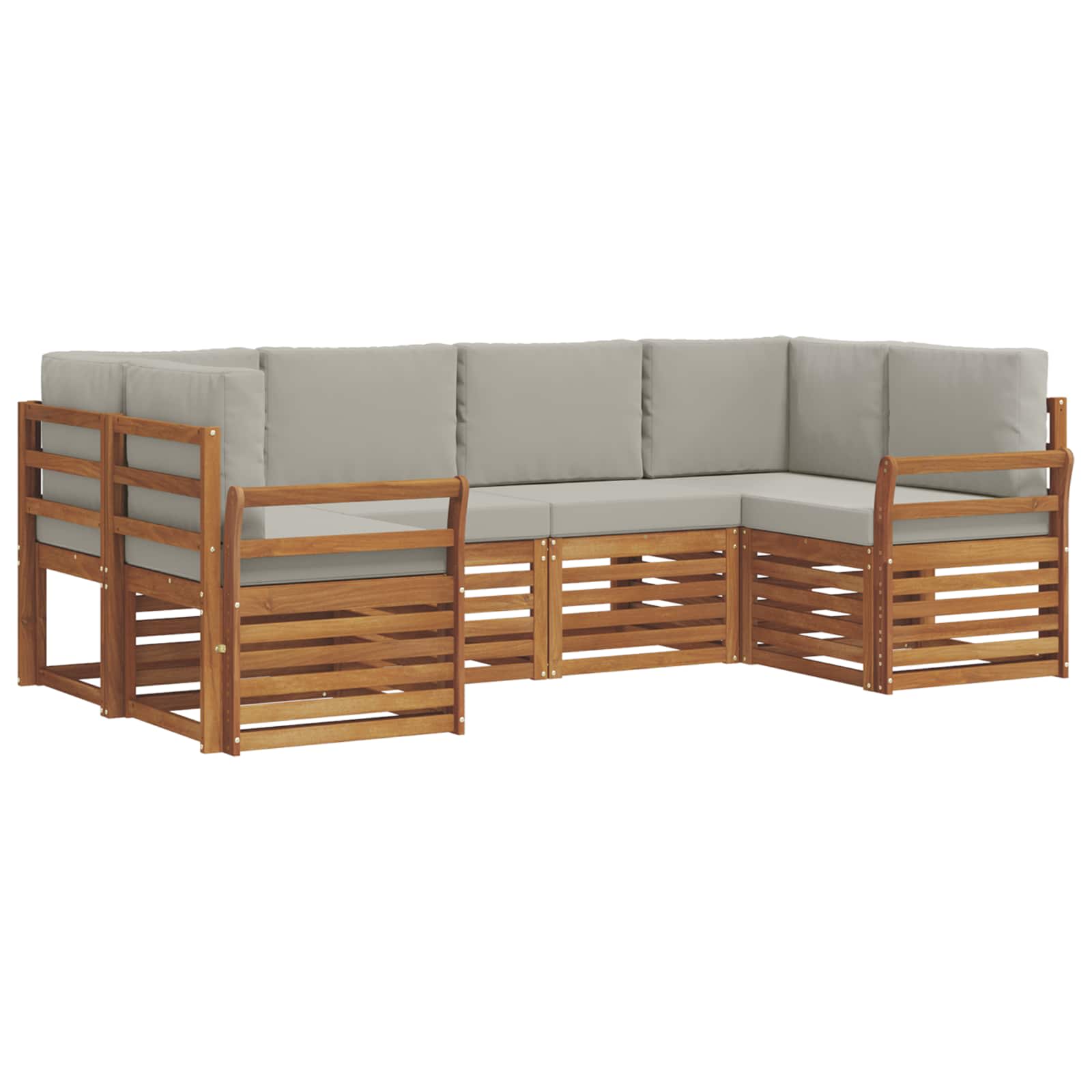 Ensemble de canapé d'angle 6 pcs Gris Naturel et Clair - XIOS