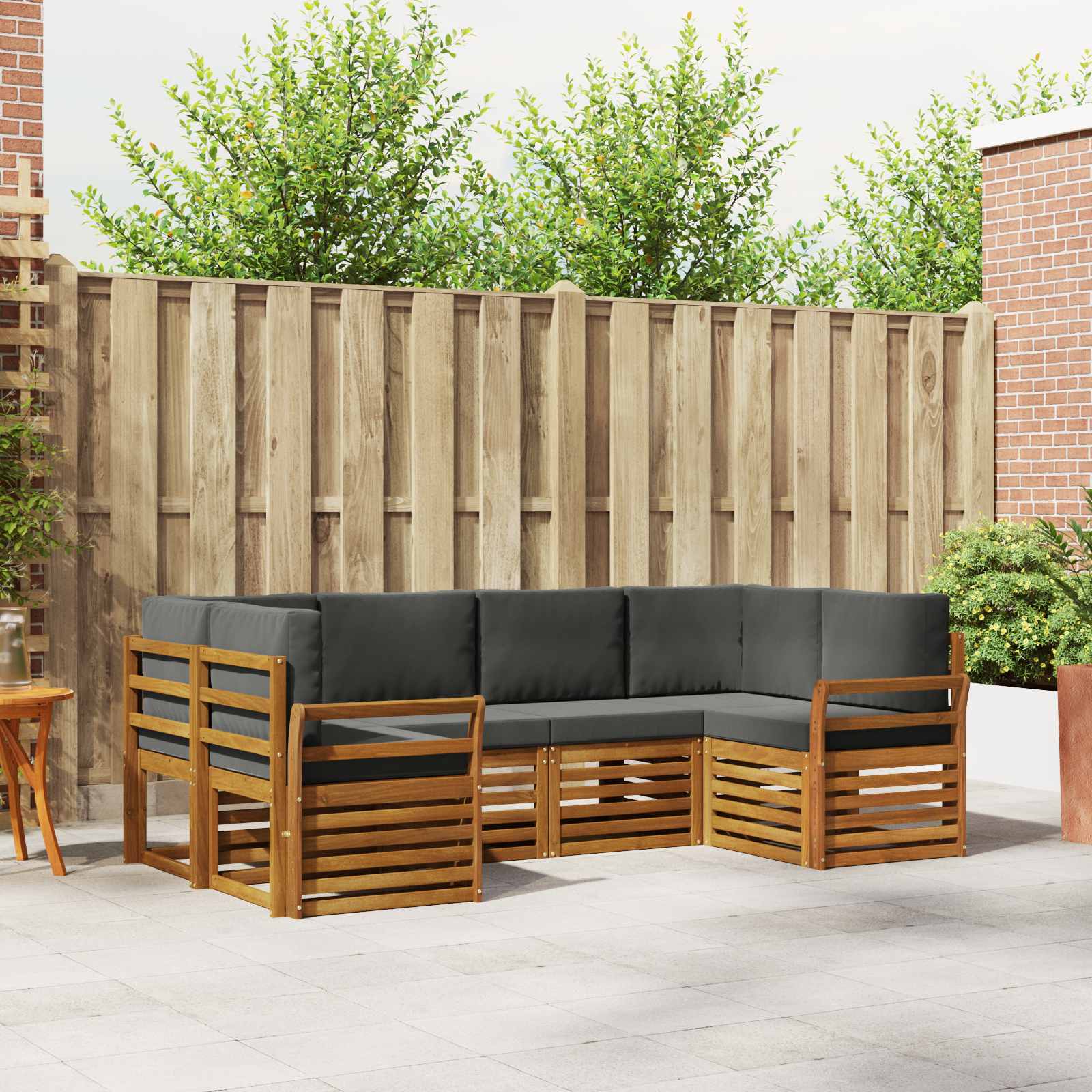 Ensemble de canapé d'angle 6 pcs Naturel et Anthracite - XIOS
