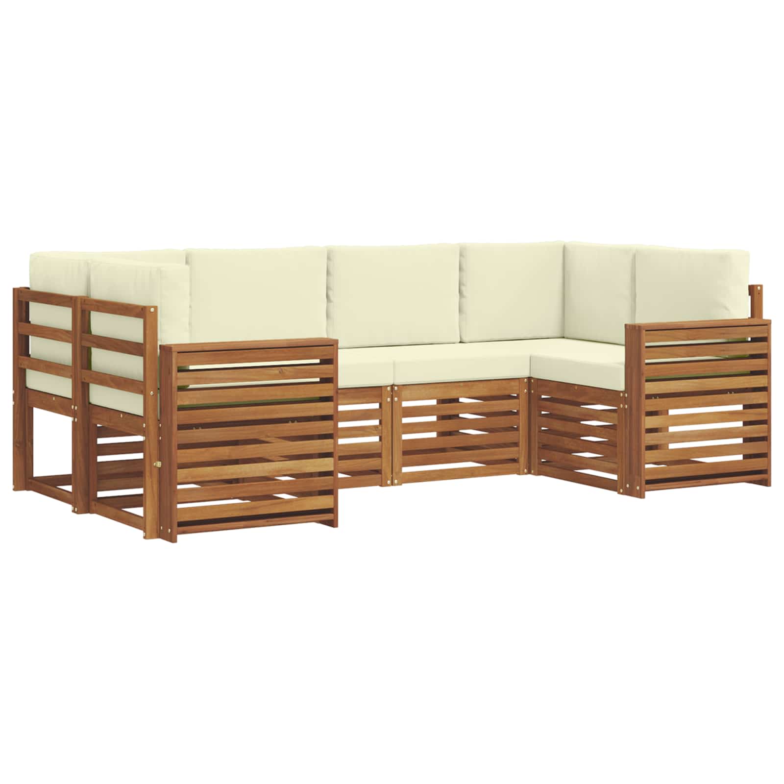 Ensemble de canapé d'angle avec coussin 6 pcs Naturel et Crème - XIOS