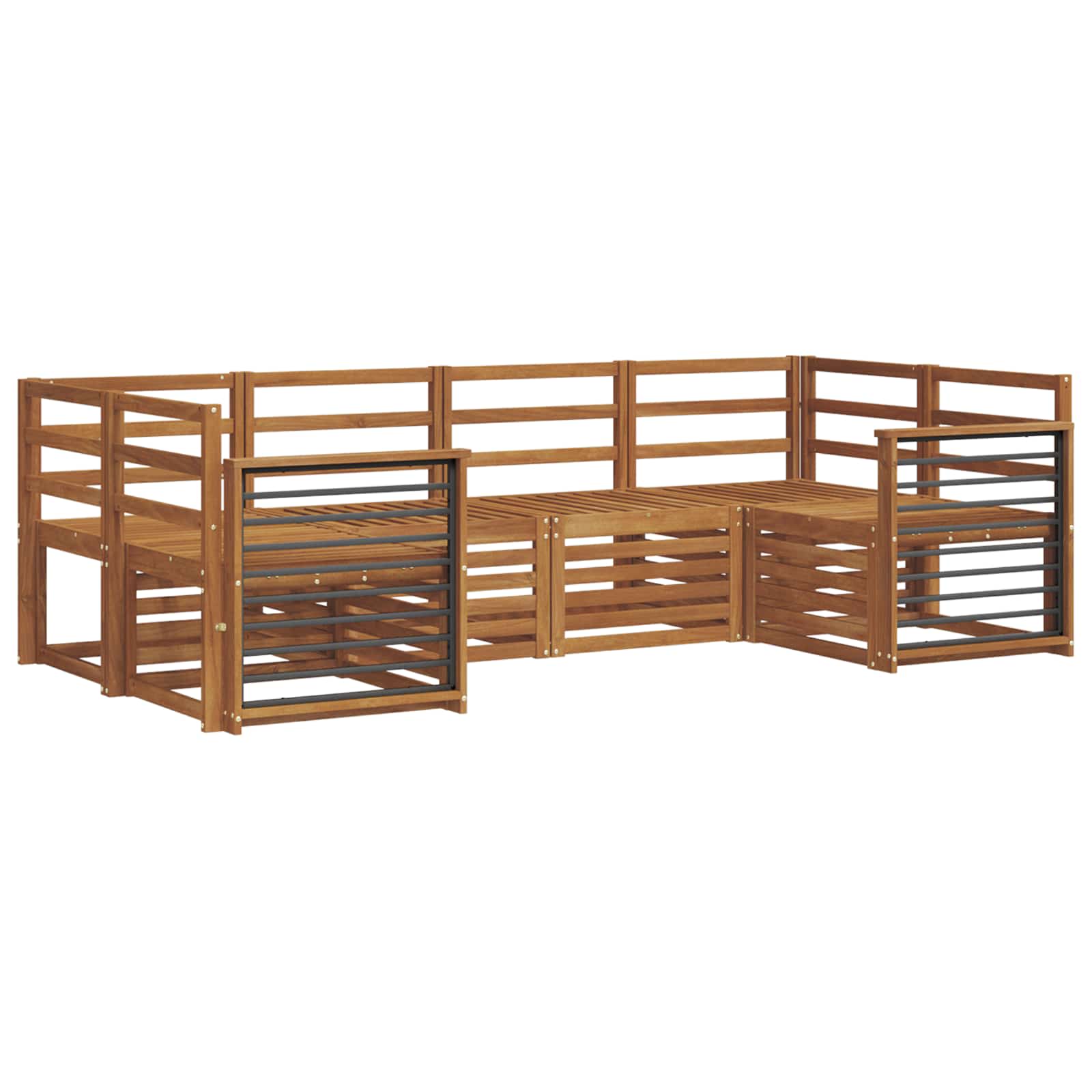 Ensembles de canapés 6 pcs Naturel Bois d'Acacia Massif - XIOS