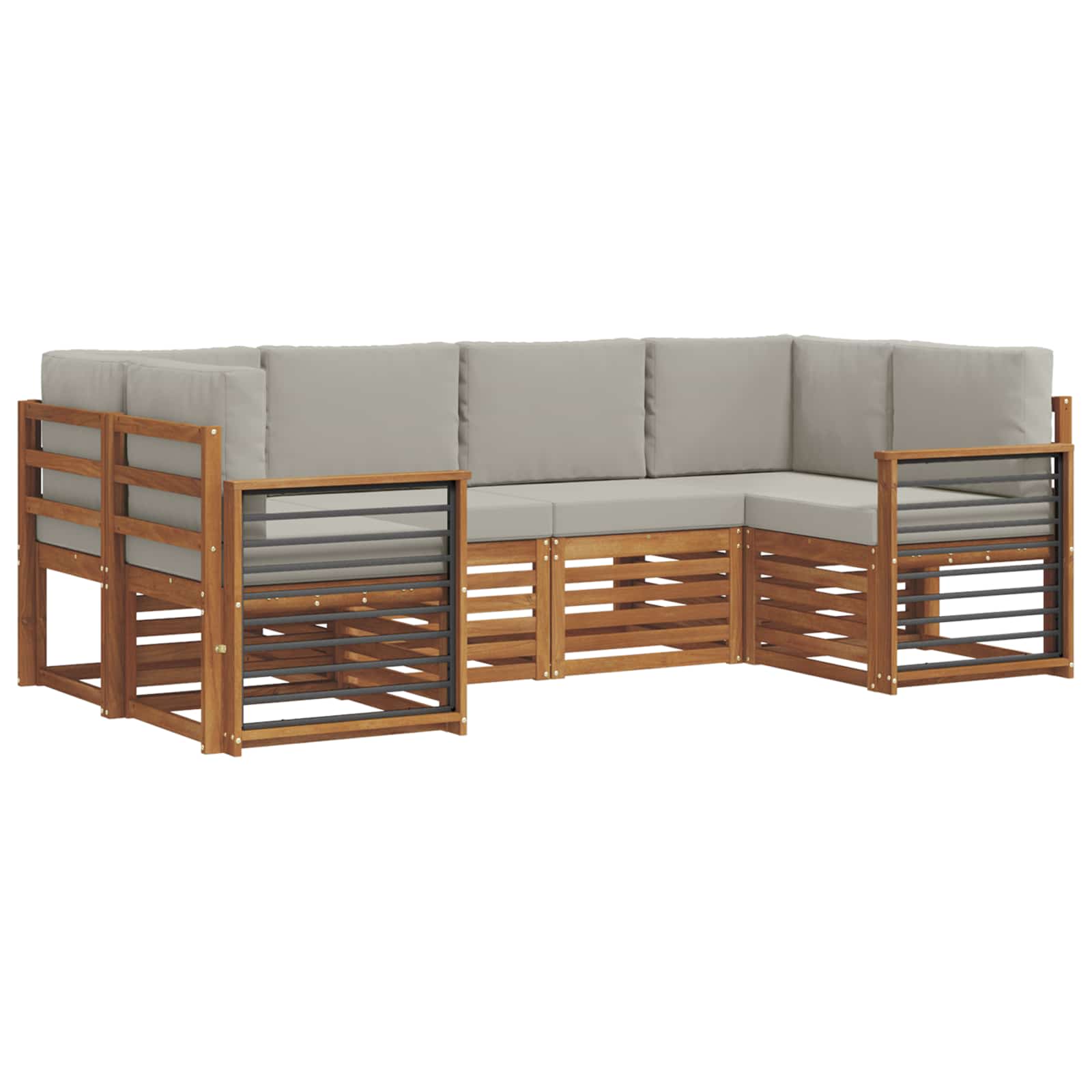 Ensemble de canapé d'angle 6 pcs Gris Naturel et Clair - XIOS