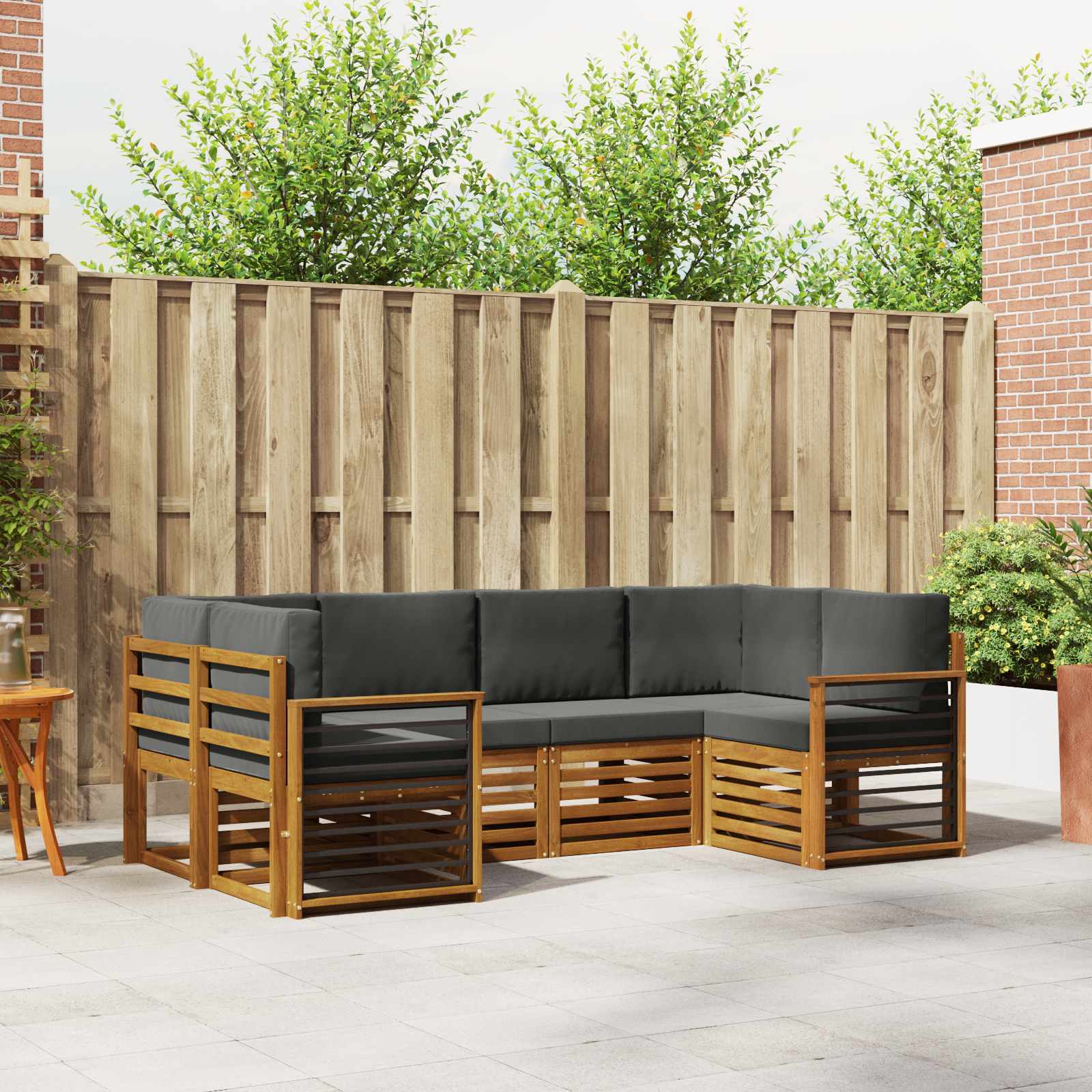 Ensemble de canapé d'angle 6 pcs Naturel et Anthracite - XIOS