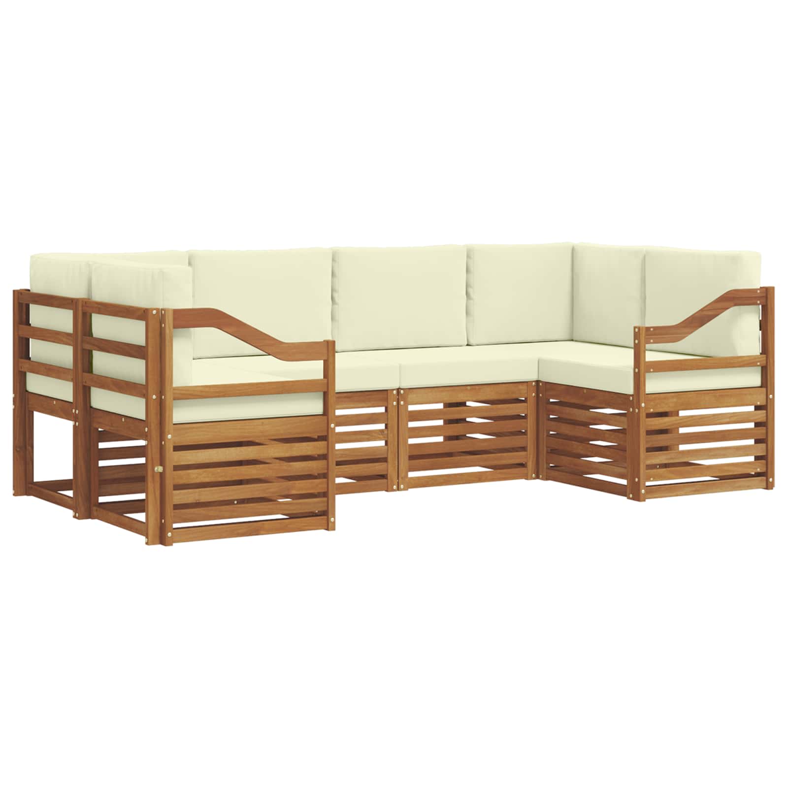 Ensemble de canapé d'angle avec coussin 6 pcs Naturel et Crème - XIOS