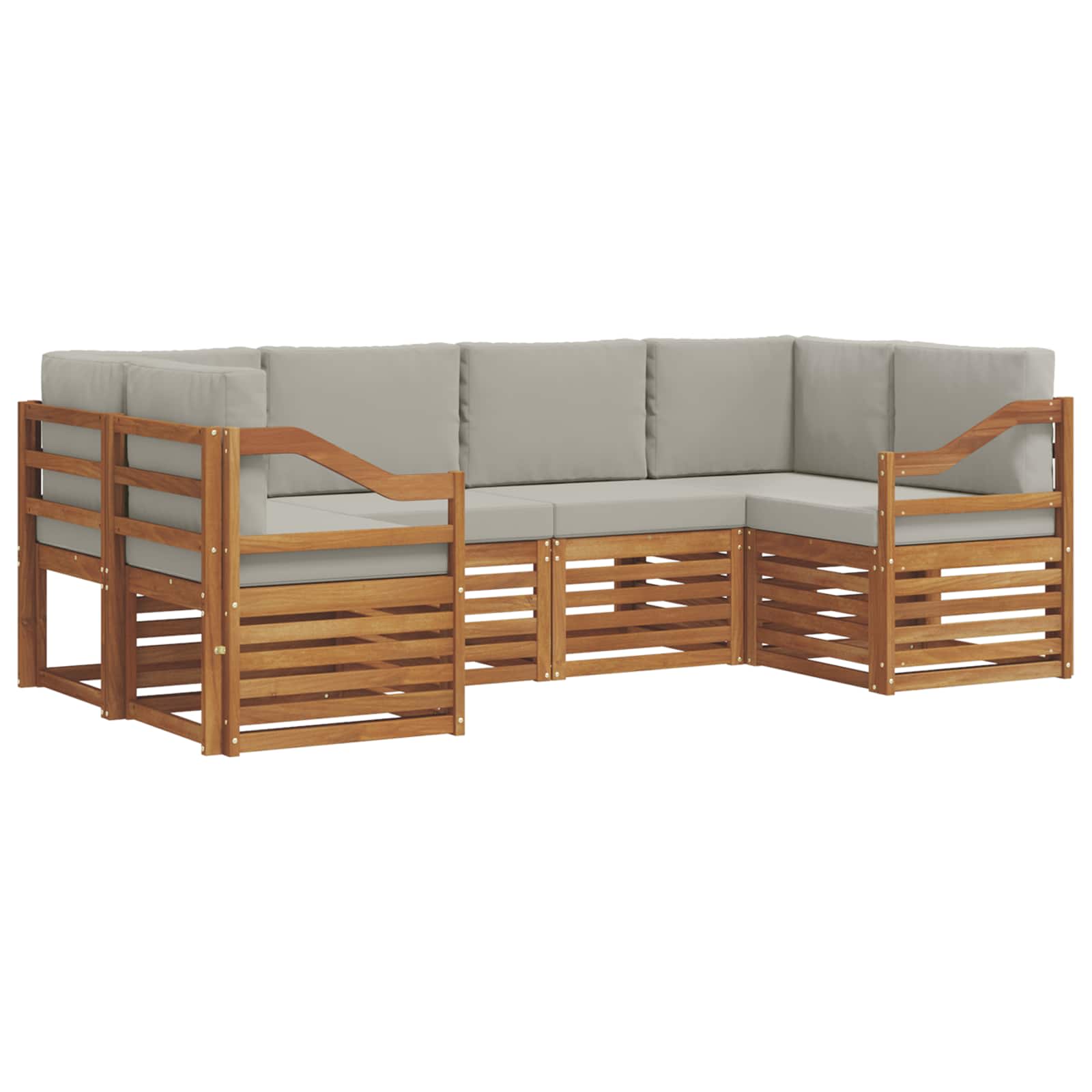 Ensemble de canapé d'angle 6 pcs Gris Naturel et Clair - XIOS
