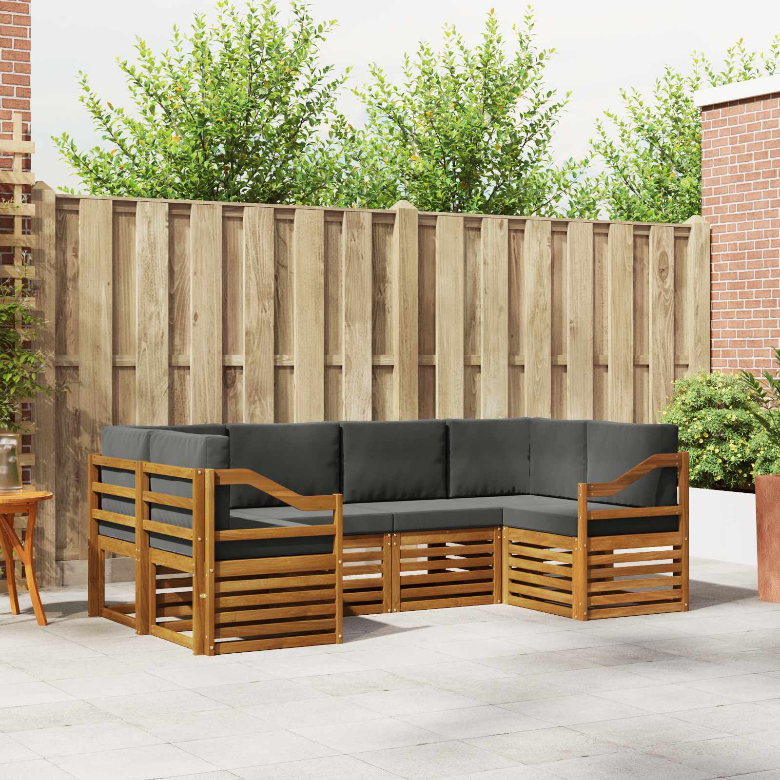 Ensemble de canapé d'angle 6 pcs Naturel et Anthracite - XIOS