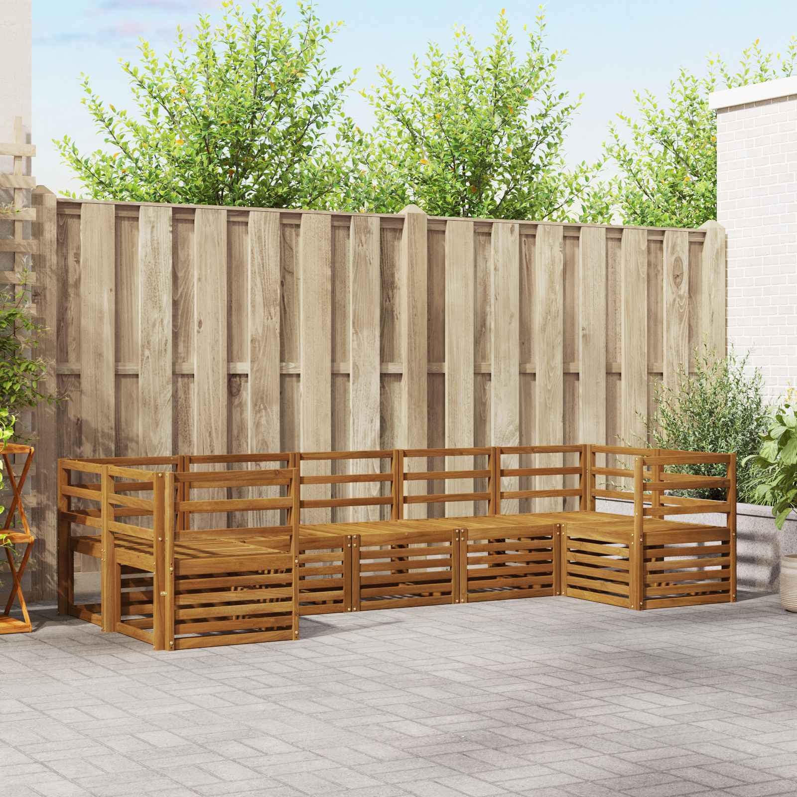 Ensembles de canapés 7 pcs Naturel Bois d'Acacia Massif - XIOS